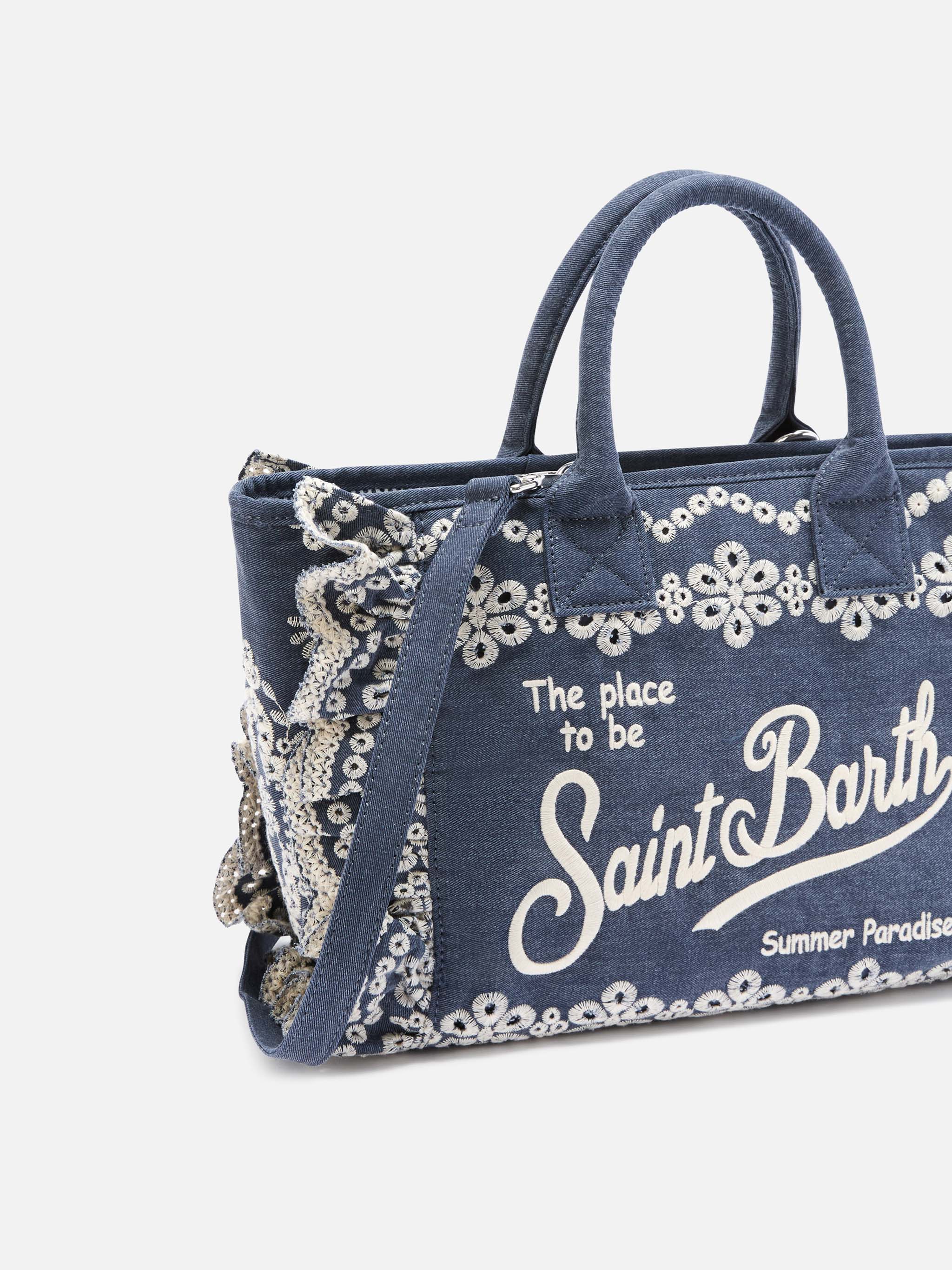 mc2-saint-barth-borsa-colette-volant-denim-scuro-con-ricami-donna image 2