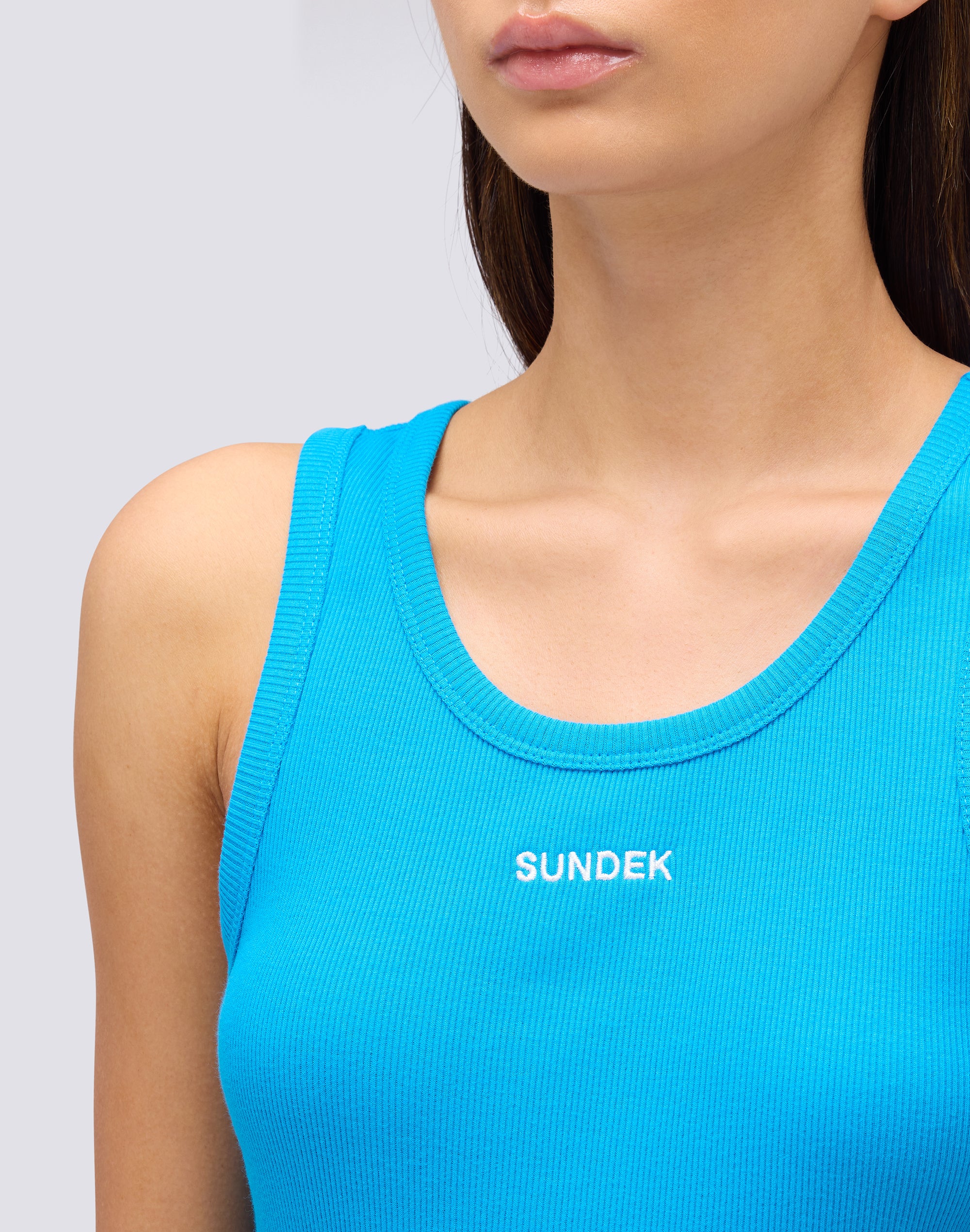 sundek-canotta-donna-a-costine-regular-fit-con-logo-ricamato image 3