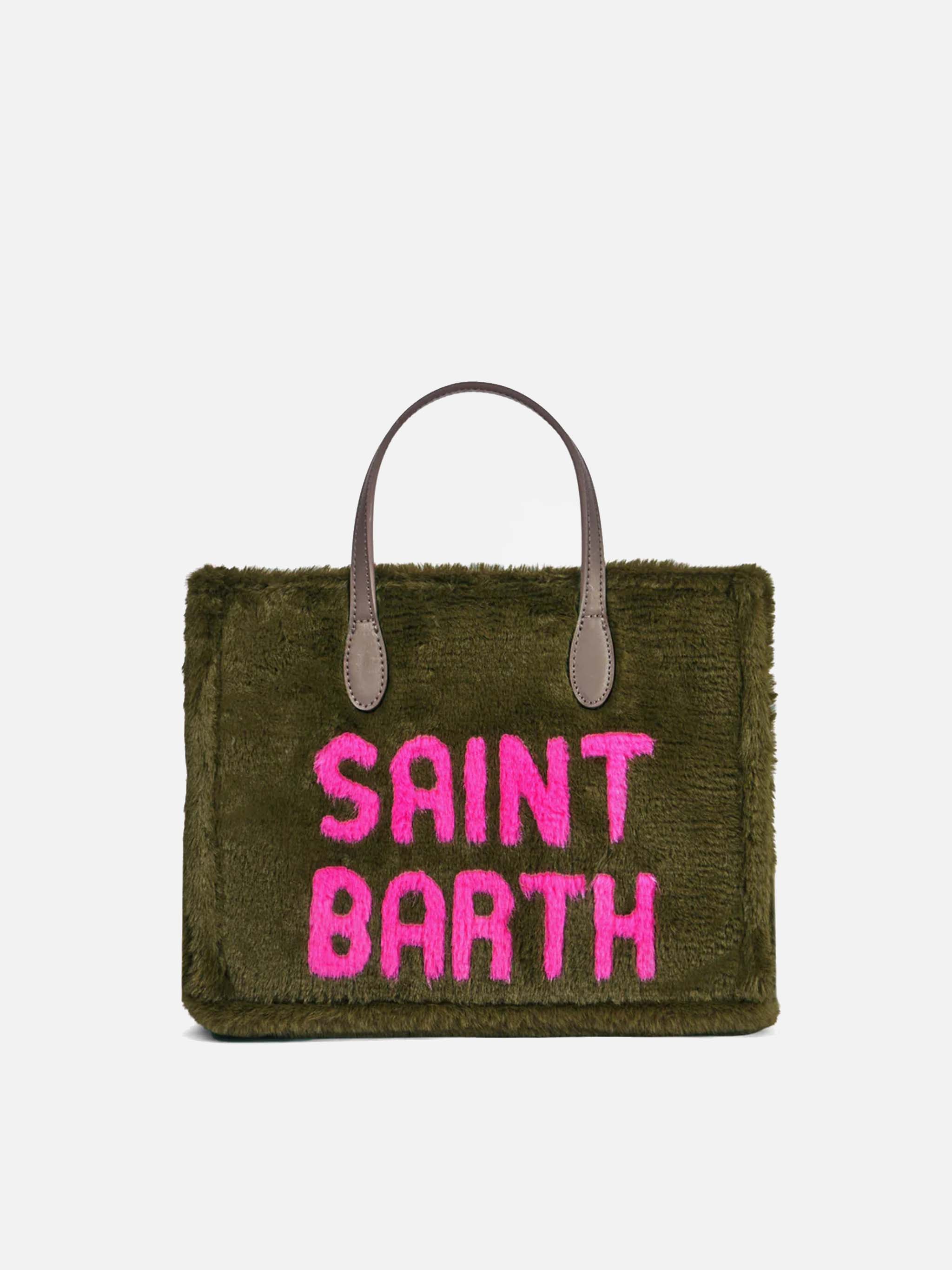 mc2-saint-barth-vivian-borsa-tote-verde-effetto-pelliccia-con-tracolla image 1