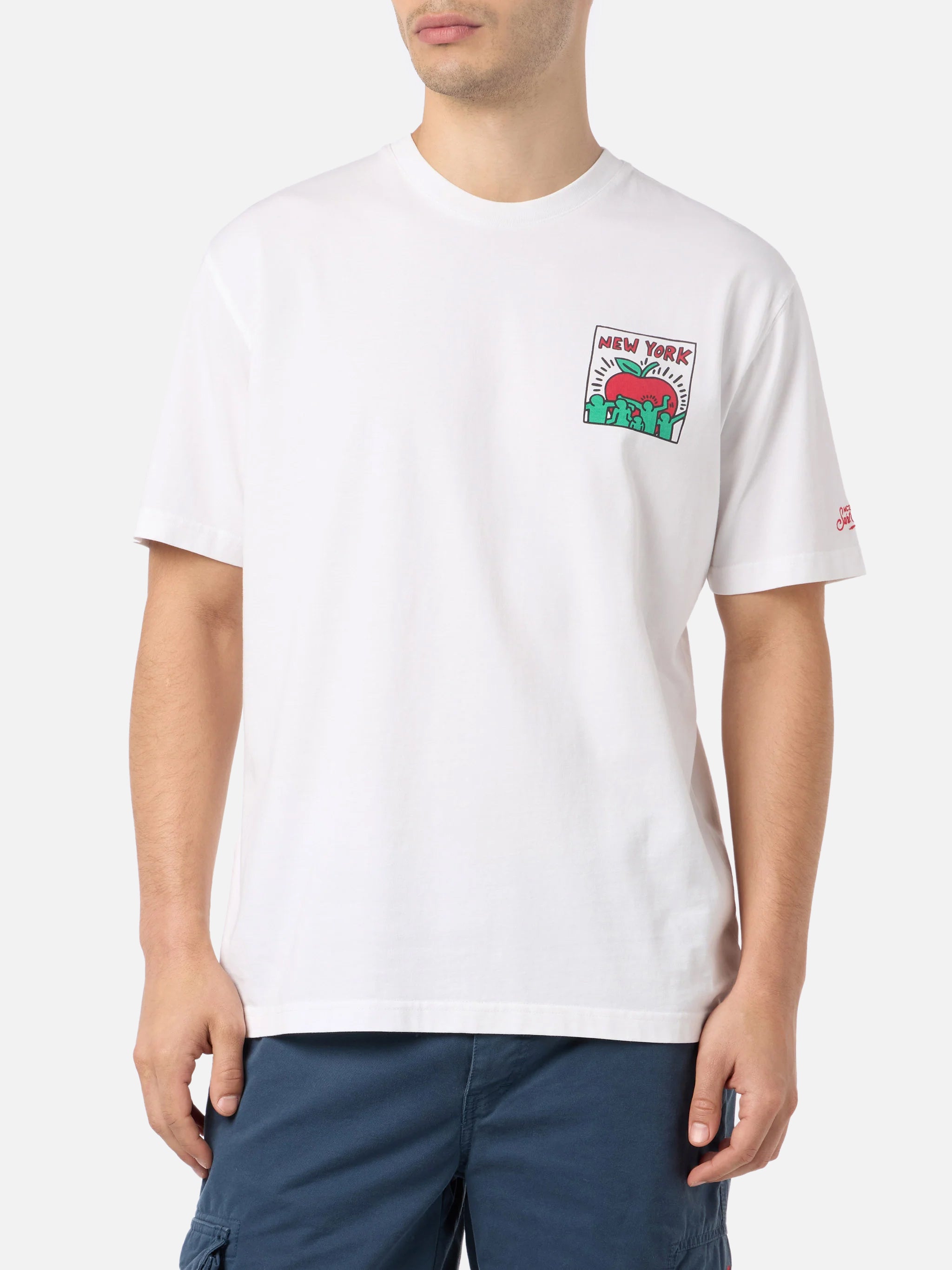 mc2-saint-barth-t-shirt-keith-haring-ny-special-edition-in-cotone-bianco image 4
