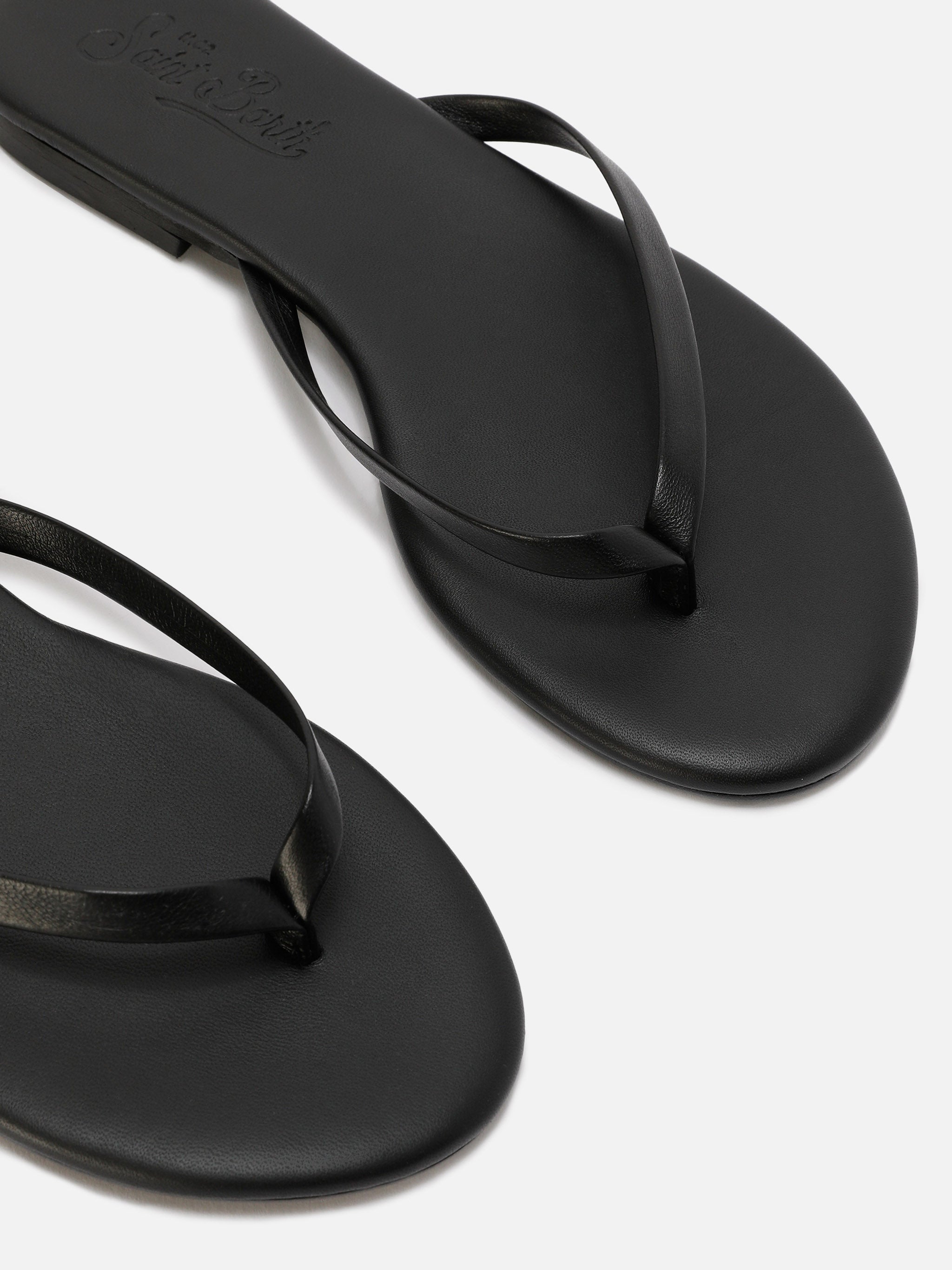mc2-saint-barth-infradito-essentials-in-vera-pelle-nere image 4