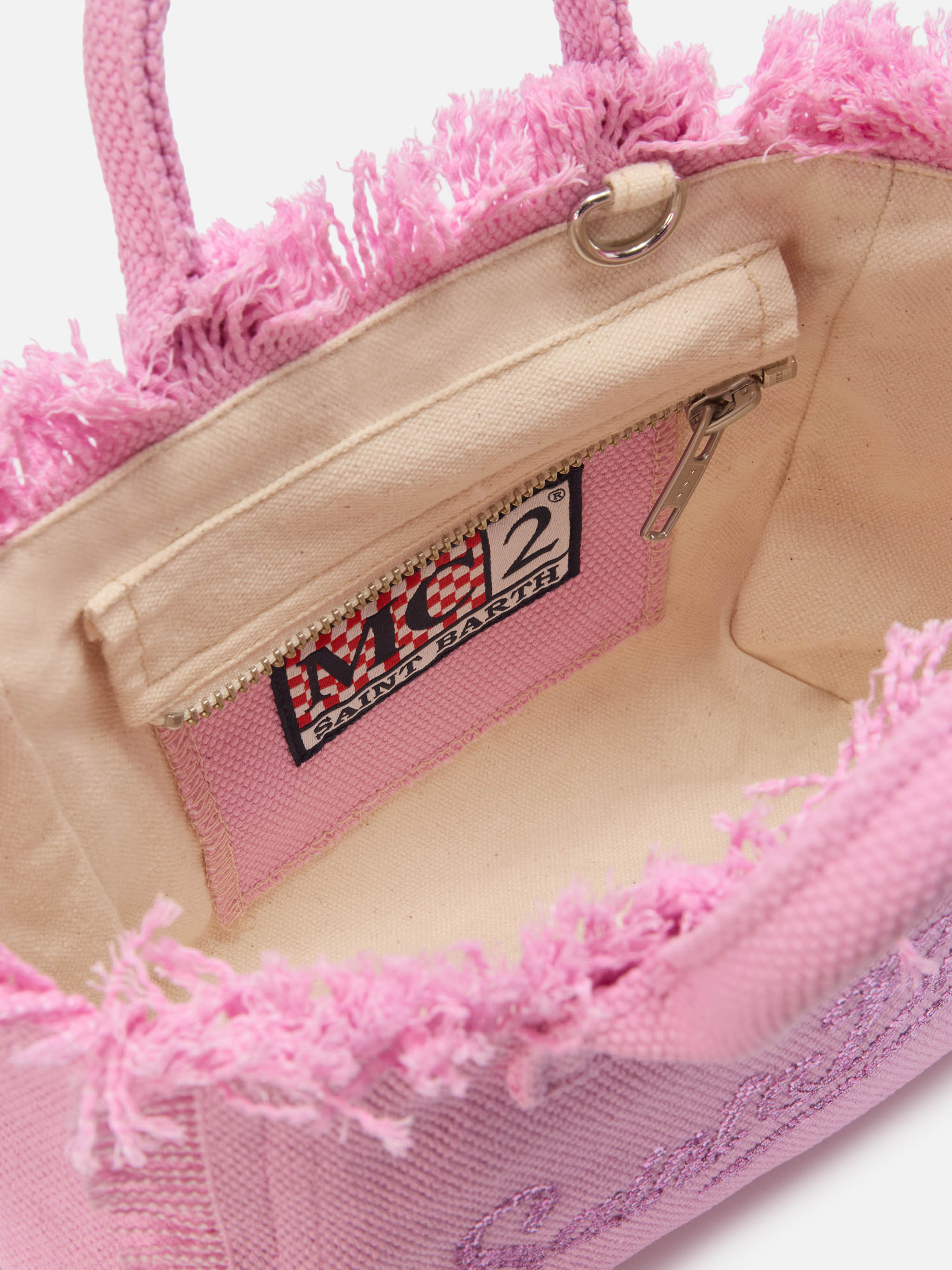 mc2-saint-barth-vanity-mini-borsa-in-canvas-rosa-logo-strass image 4