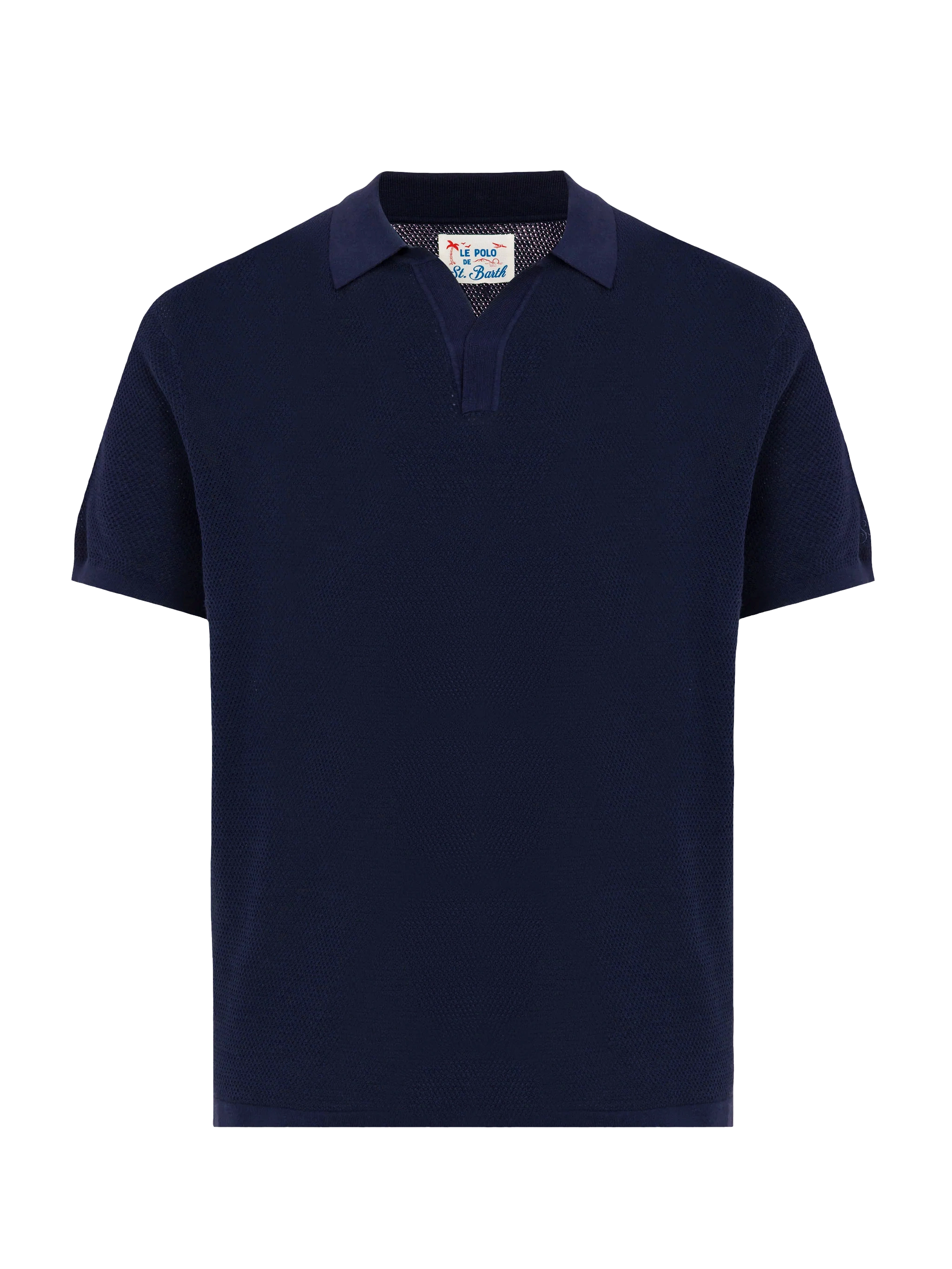 mc2-saint-barth-sloan-polo-uomo-in-maglia-a-rete-blu-navy-senza-bottoni image 3