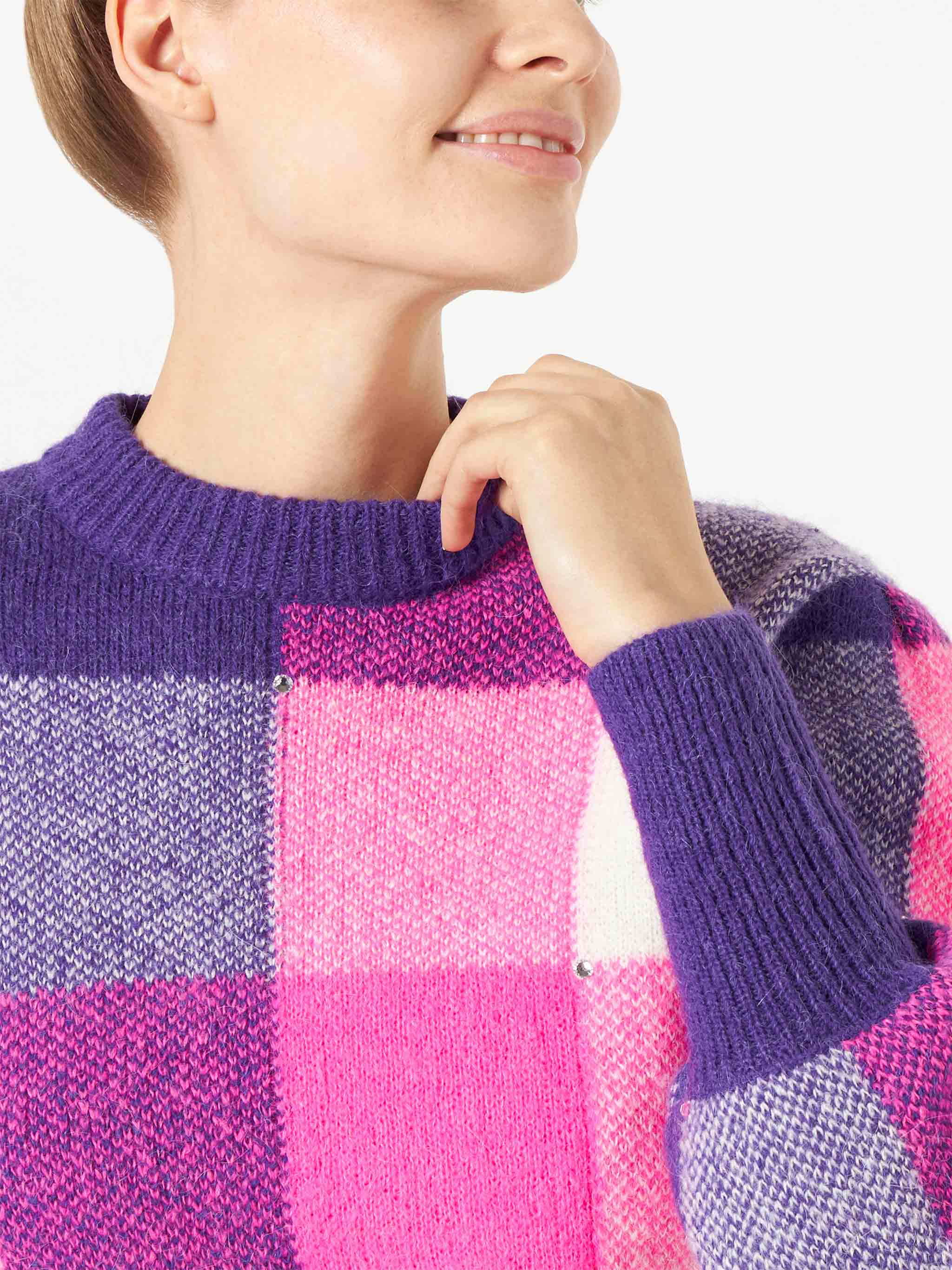 maglione-bloom-soft-mc2-saint-barth-con-fantasia-check-e-strass image 2