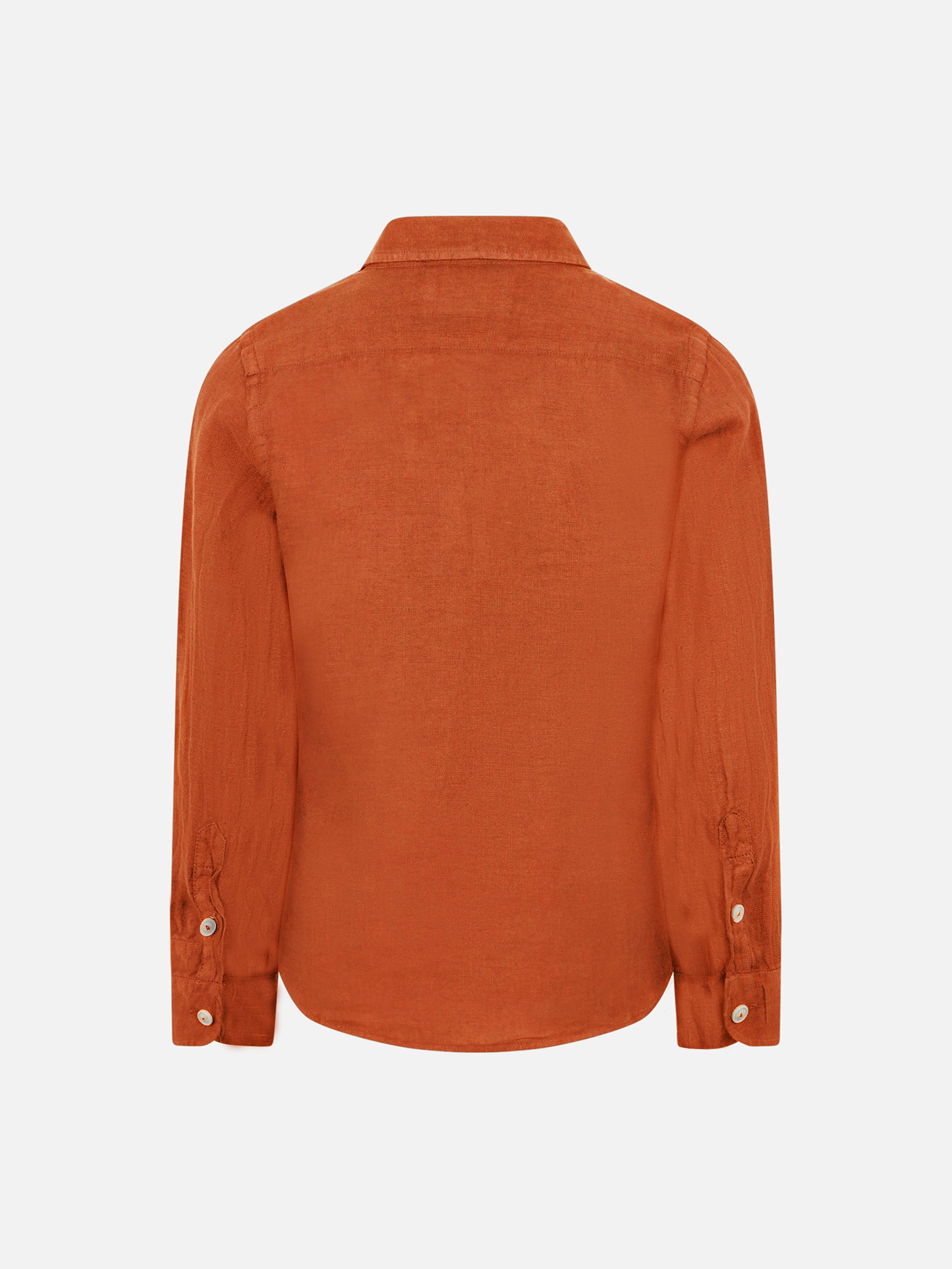 mc2-saint-barth-camicia-agnes-in-lino-arancio-per-bambini image 3