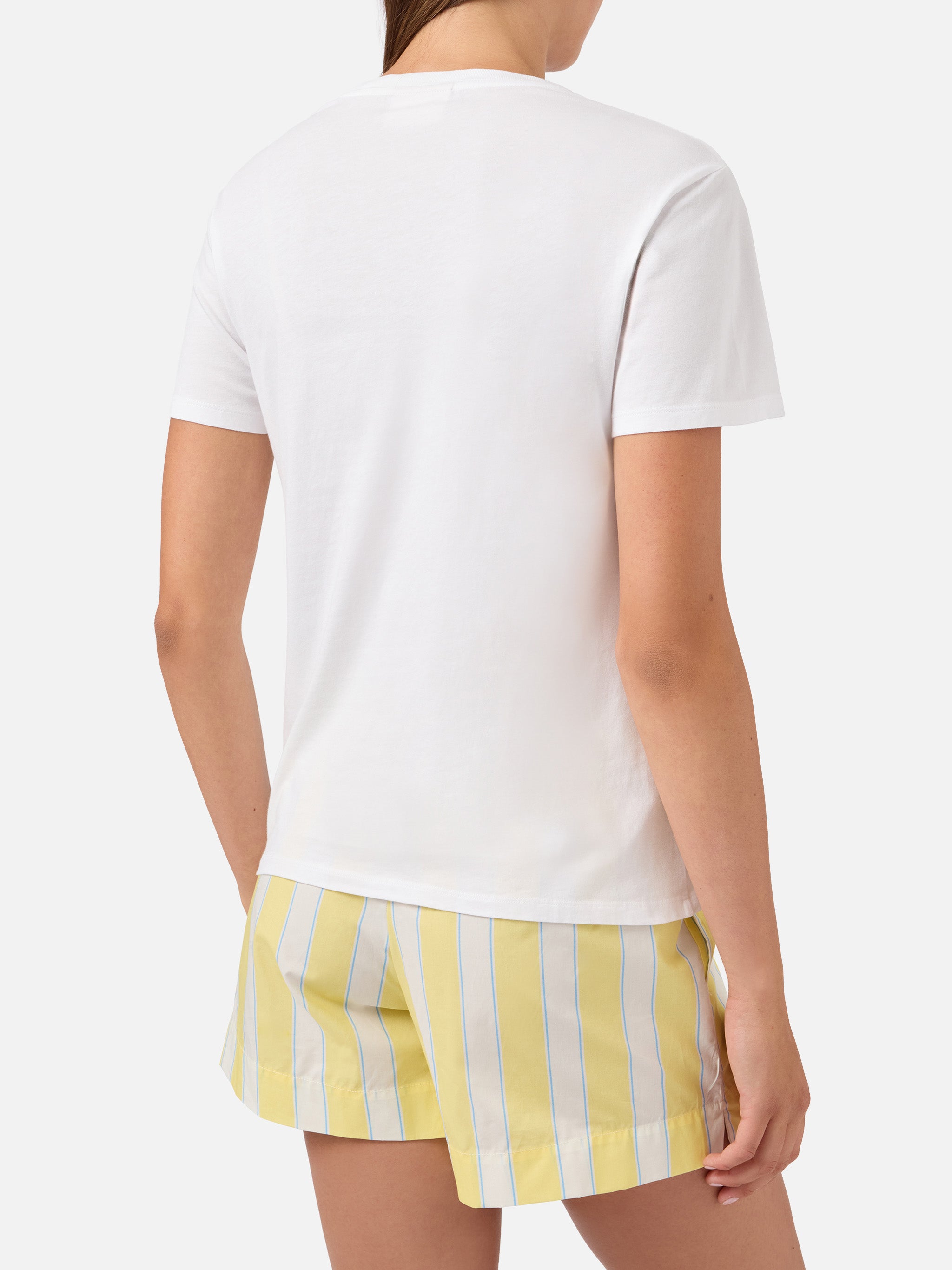 mc2-saint-barth-emily-t-shirt-donna-bianca-ricamo-strass-sotto-al-sole image 3