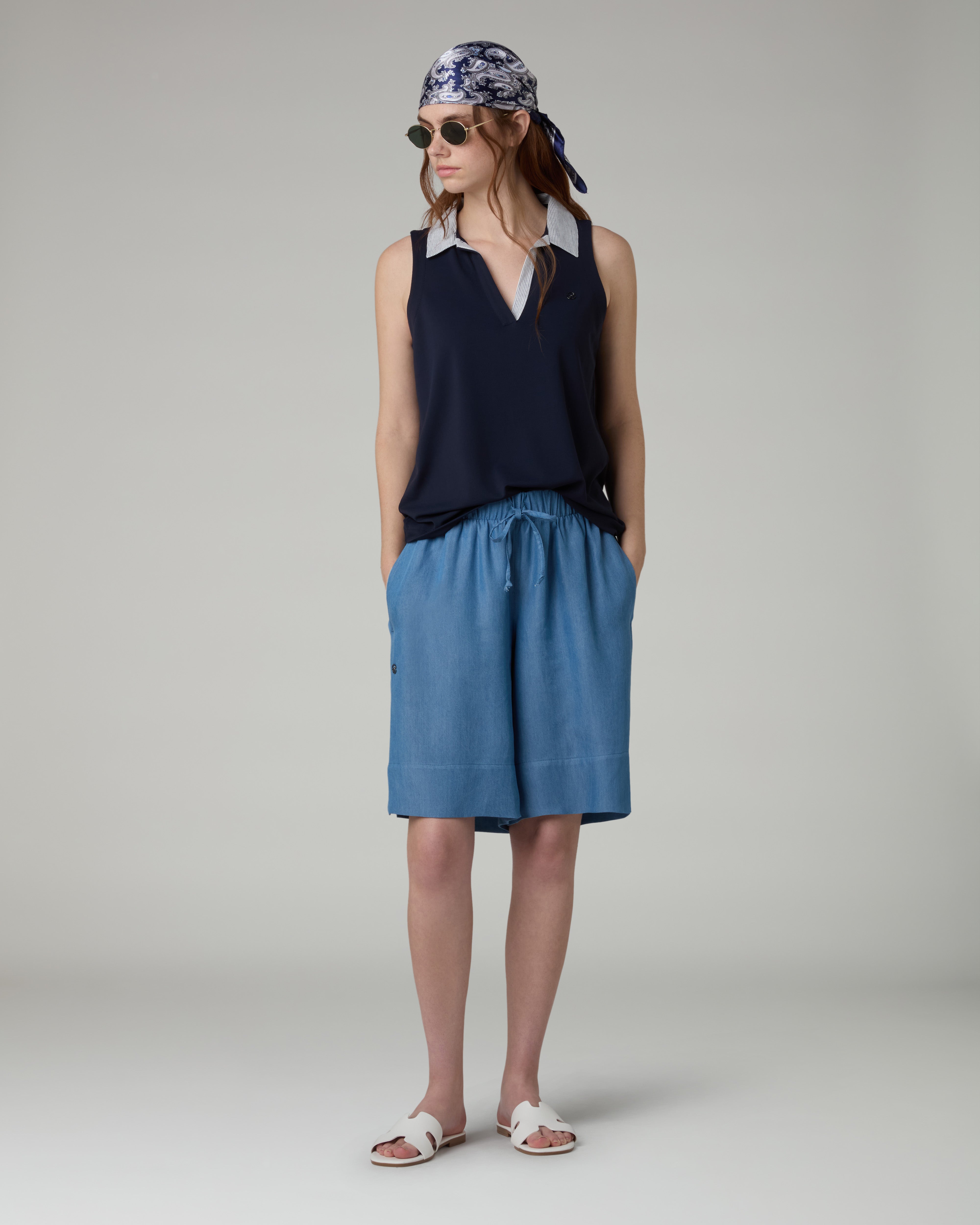 australian-sleeveless-polo-top-league-blu-navy image 1