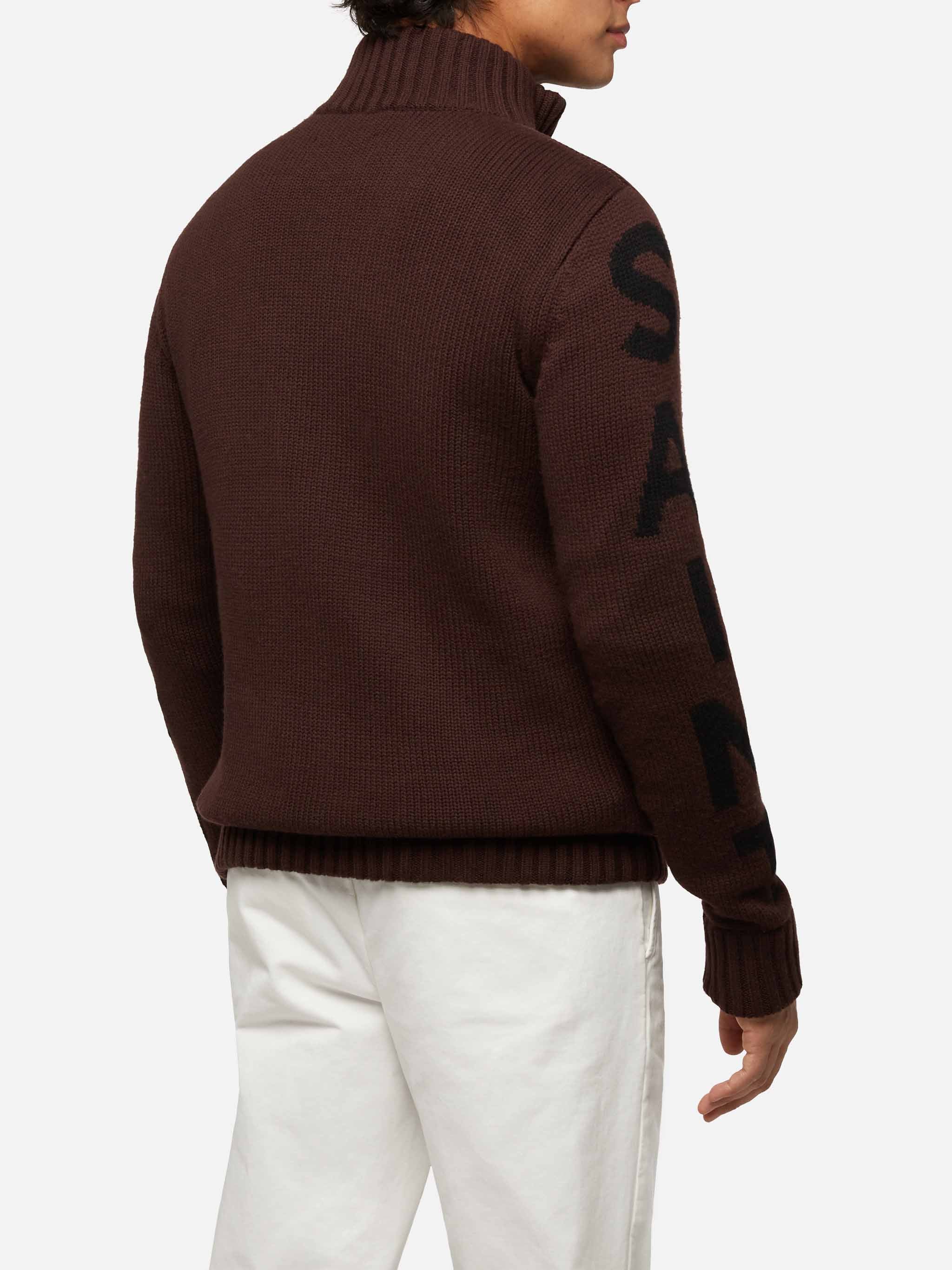 mc2-saint-barth-whistler-giacca-imbottita-uomo-marrone-con-maniche-in-maglia-jac image 3