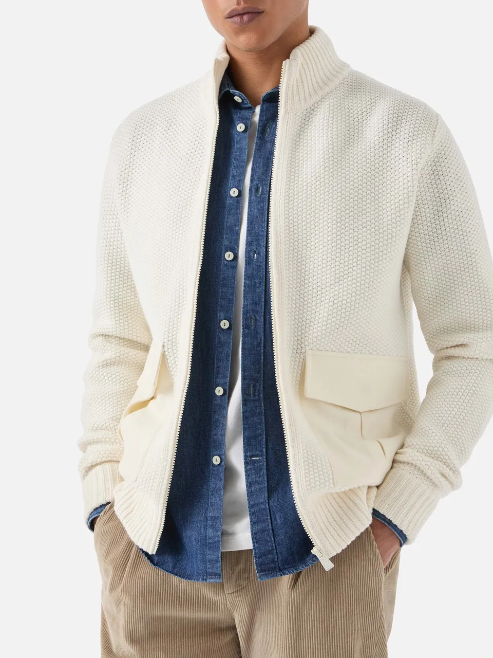 mc2-saint-barth-bomber-anermatt-uomo-bianco-in-maglia-di-lana-e-cashmere-con-tas image 1