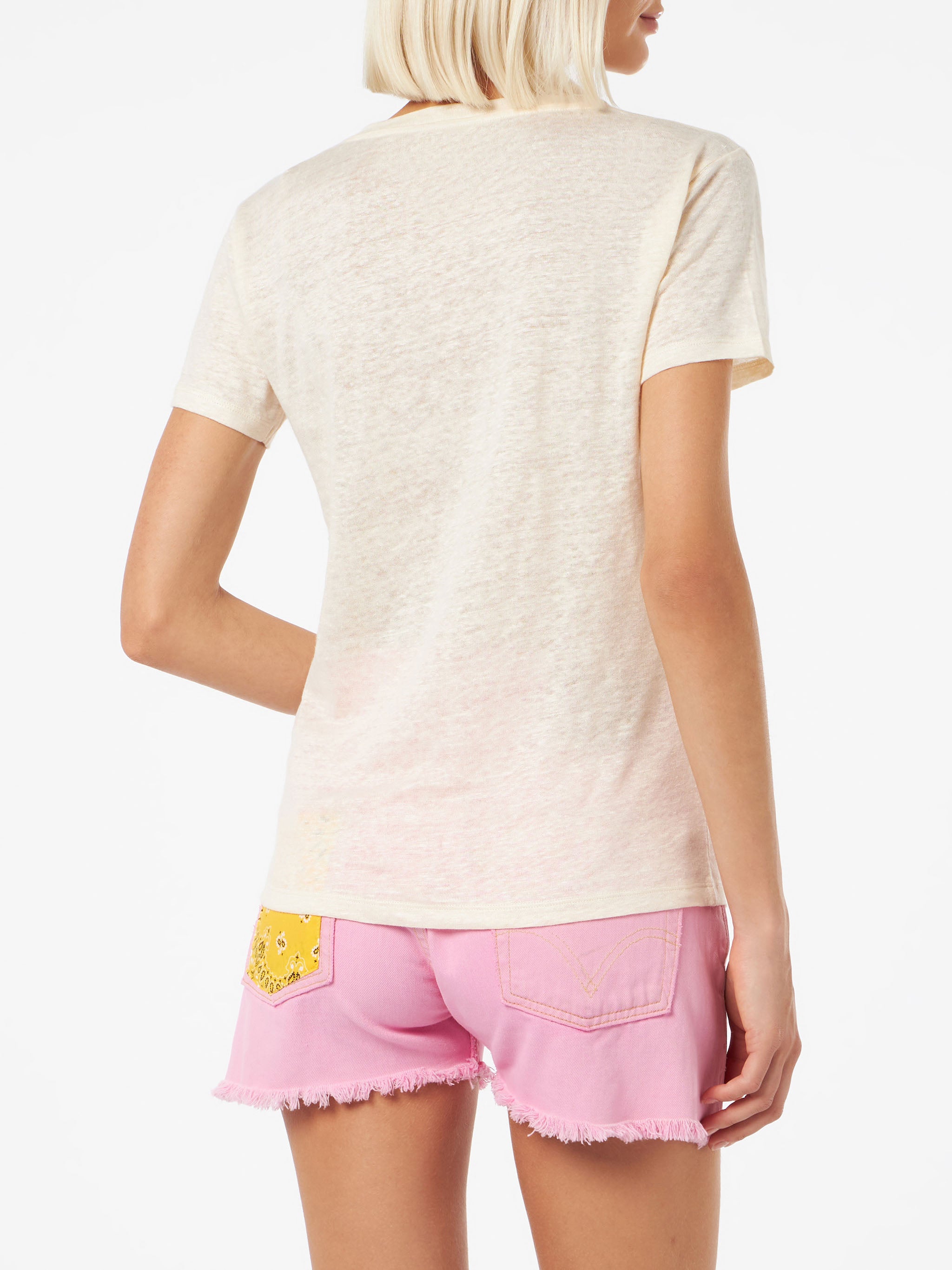 mc2-saint-barth-t-shirt-eloise-donna-scollo-a-v-in-jersey-di-lino-bianco-sporco image 3