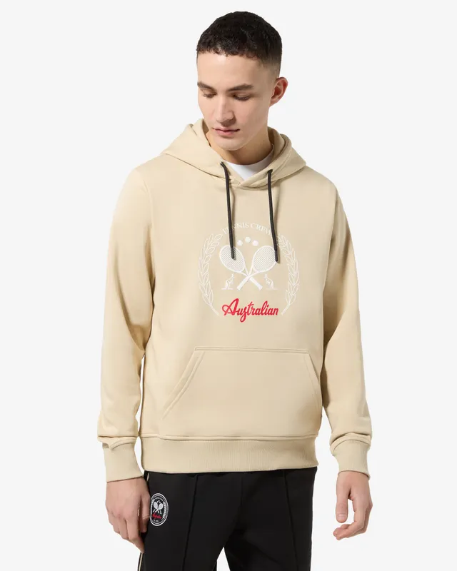 australian-tennis-crew-hoodie-felpa-cappuccio-sabbia image 1