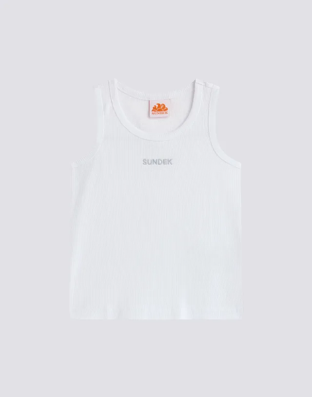 sundek-canotta-bambina-a-costine-con-logo-ricamato image 1