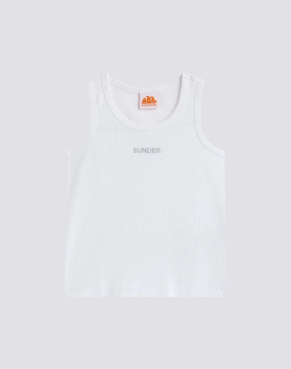 sundek-canotta-bambina-a-costine-con-logo-ricamato image 1