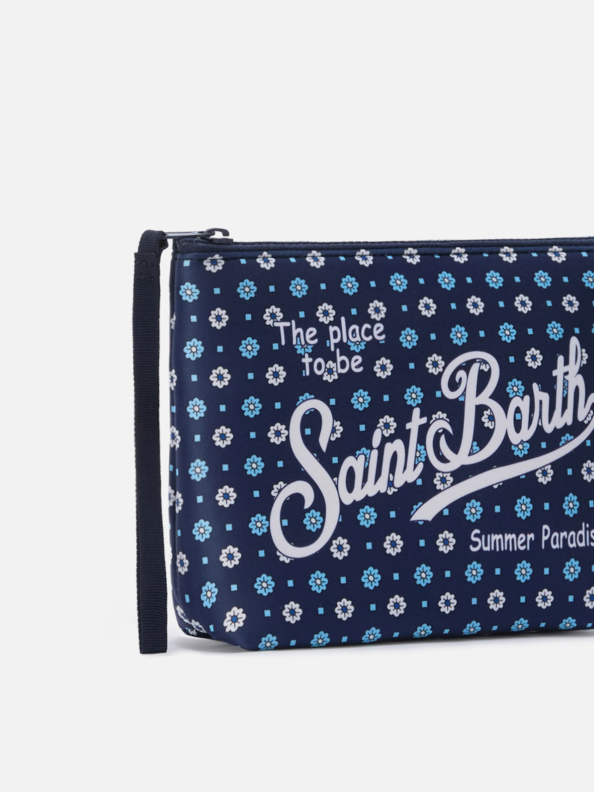 mc2-saint-barth-aline-pochette-scuba-blu-stampa-fiori-all-over image 2
