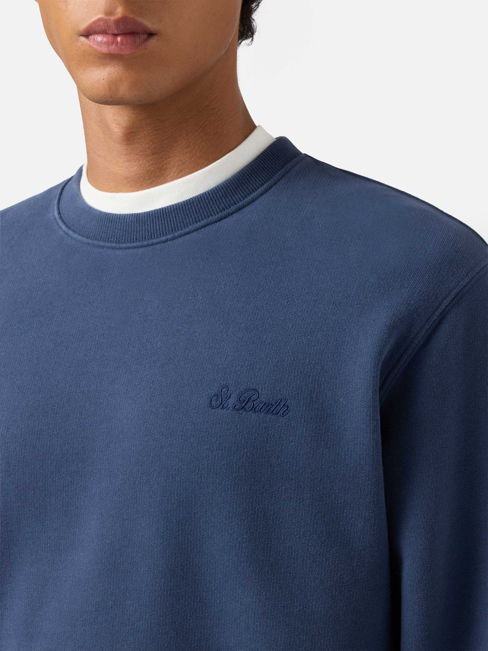 mc2-saint-barth-soho-felpa-cotone-blu-navy-ricamo-st-barth-uomo image 2