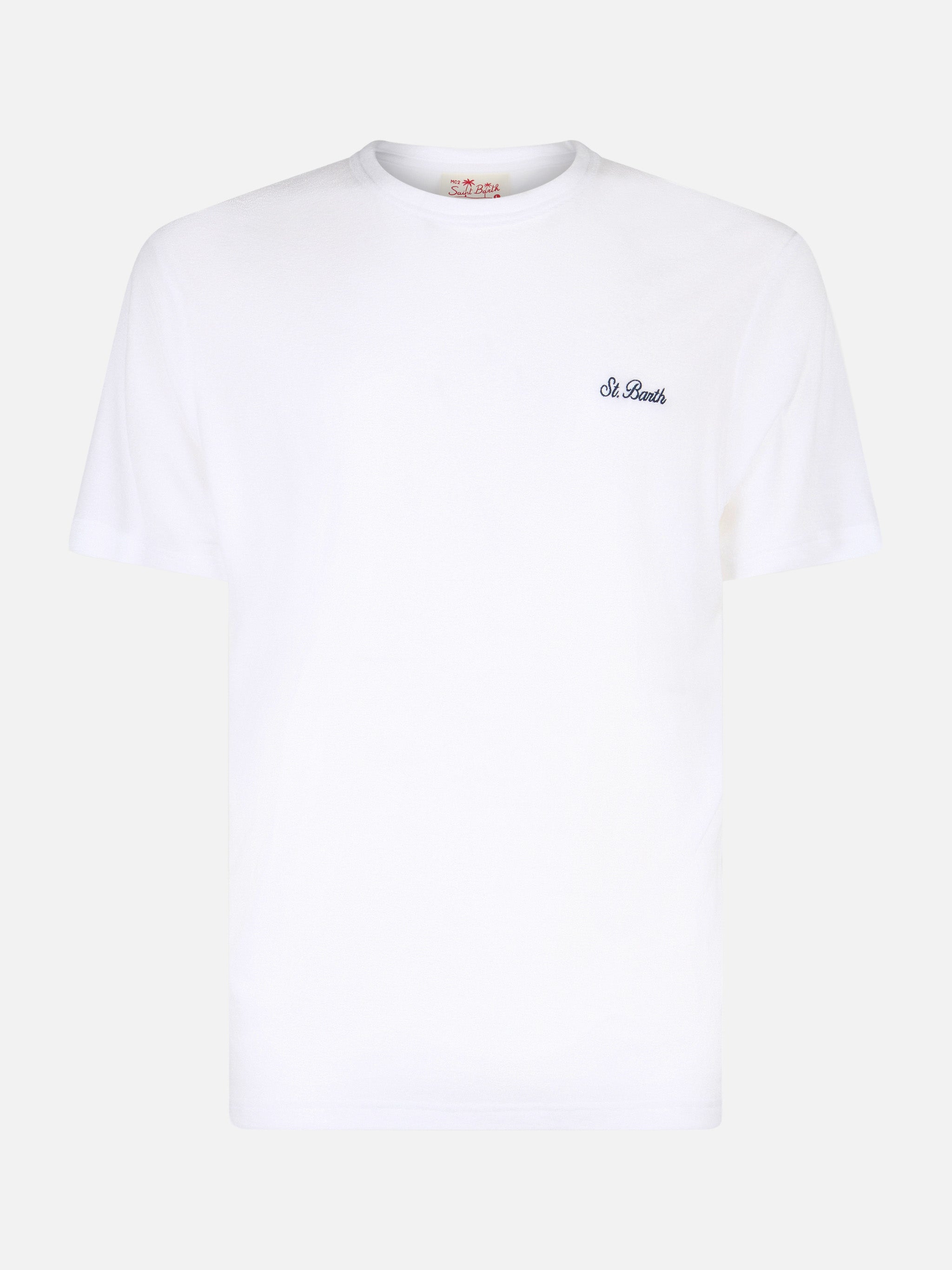 mc2-saint-barth-gary-t-shirt-uomo-in-spugna-bianca-con-ricamo image 1