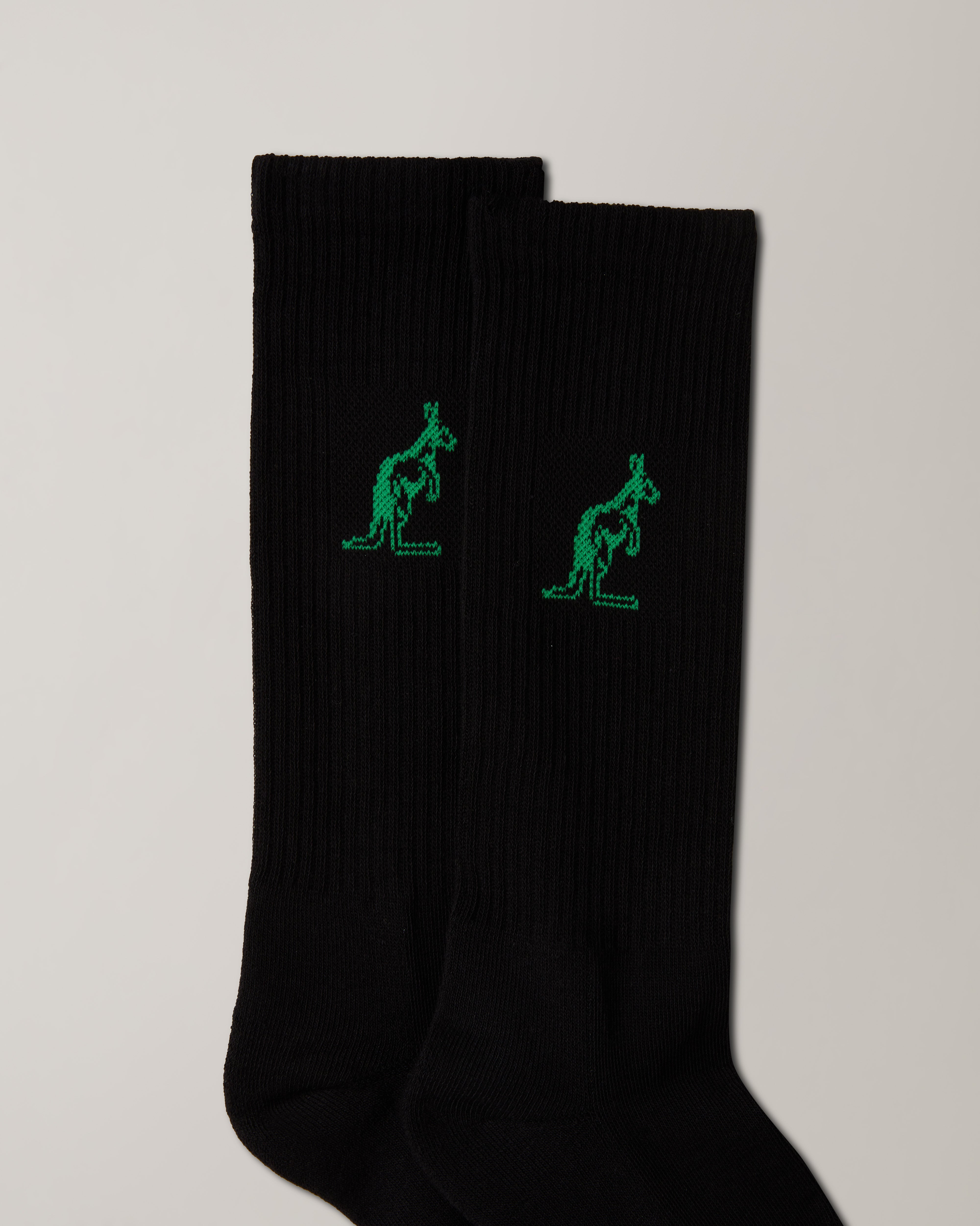 australian-cotton-socks-calze-tennis-nero-verde-kawasaki image 2