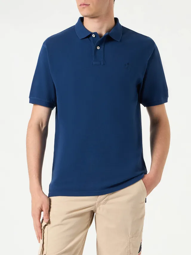 mc2-saint-barth-polo-uomo-in-denim-piquet-blu-effetto-vintage-con-logo image 1