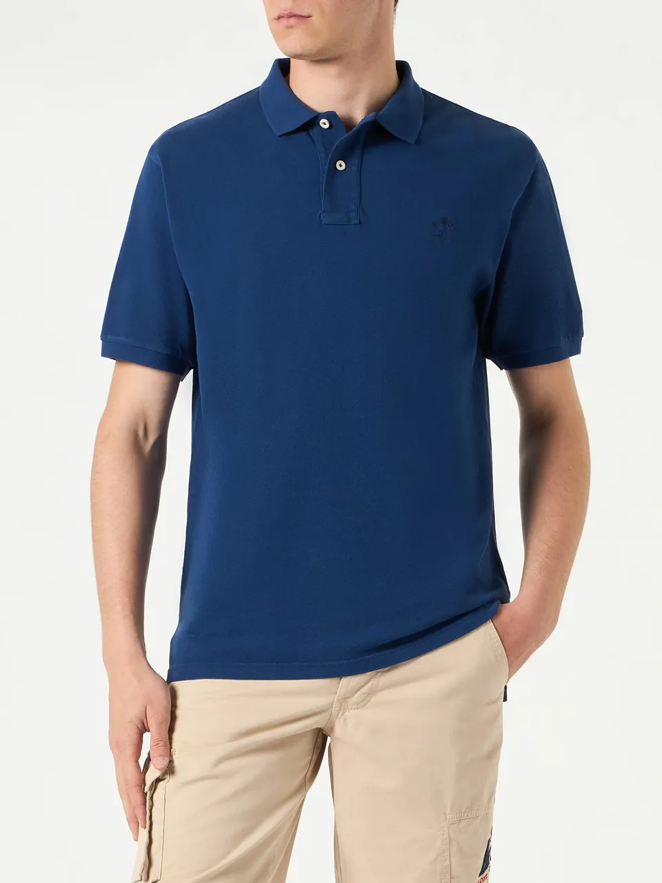mc2-saint-barth-polo-uomo-in-denim-piquet-blu-effetto-vintage-con-logo image 1