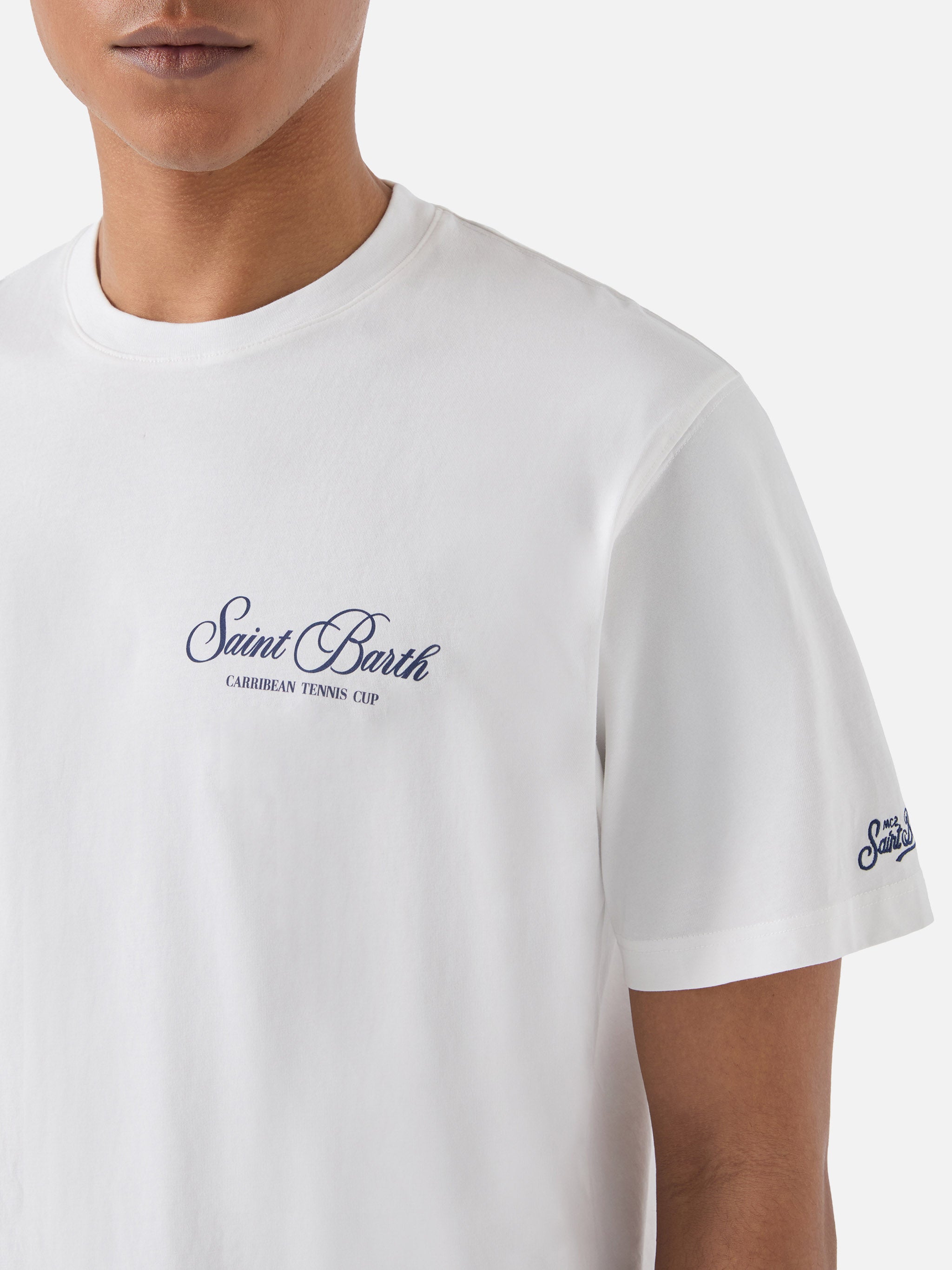 mc2-saint-barth-t-shirt-portland-bianca-con-stampa-caribbean-tennis-cup image 2