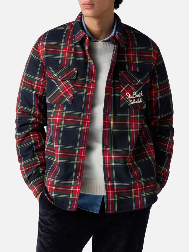 mc2-saint-barth-camicia-over-uomo-tartan-imbottita-st-barth-bob-club image 1