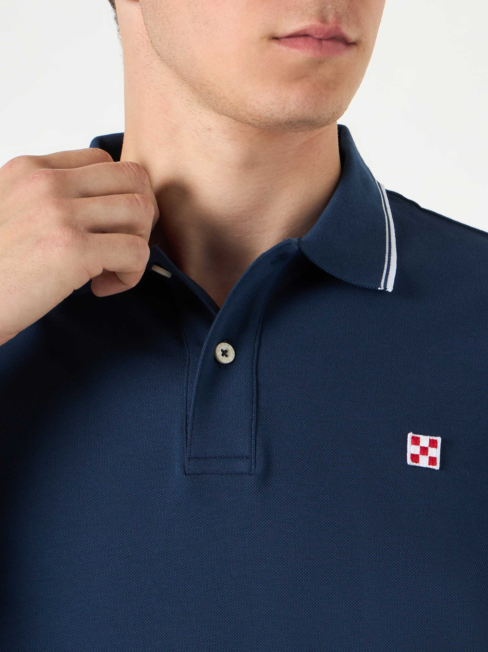 mc2-saint-barth-ecstasea-polo-piquet-uomo-blu-navy-con-logo-st-barth image 2