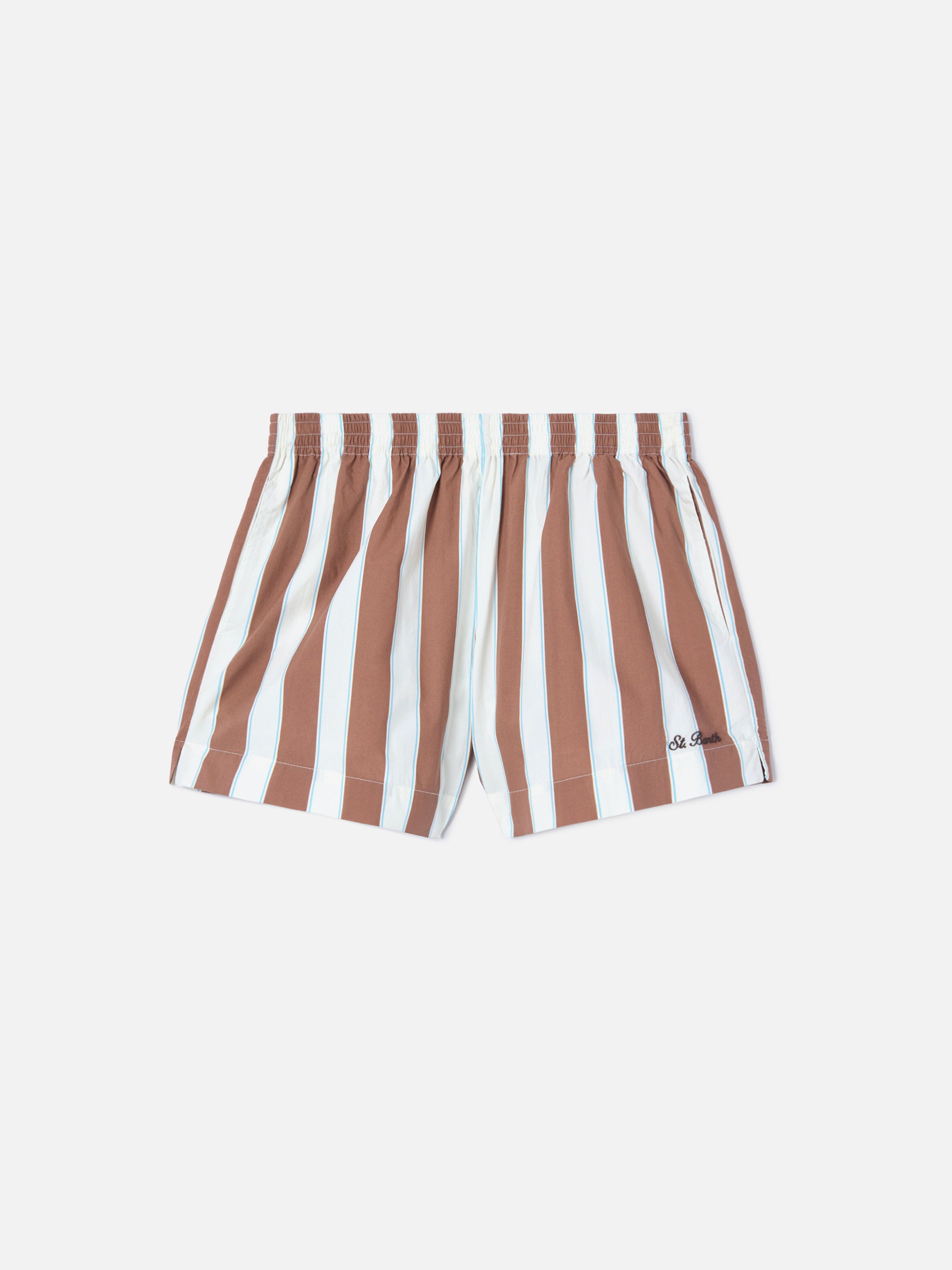 mc2-saint-barth-shorts-meave-in-cotone-a-righe-marroni image 5