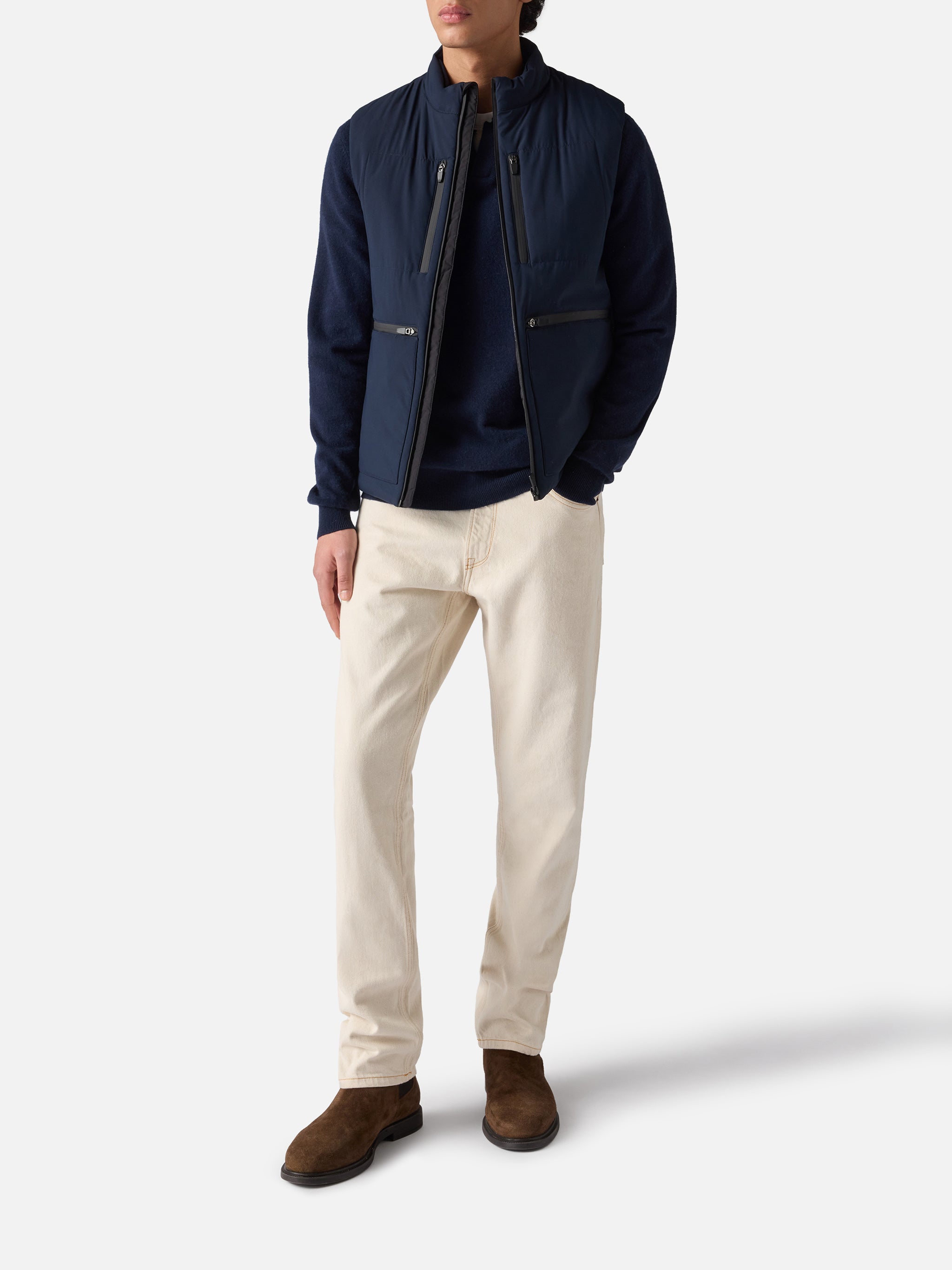 mc2-saint-barth-gilet-vonn-uomo-blu-navy-tessuto-tecnico-imbottito image 2