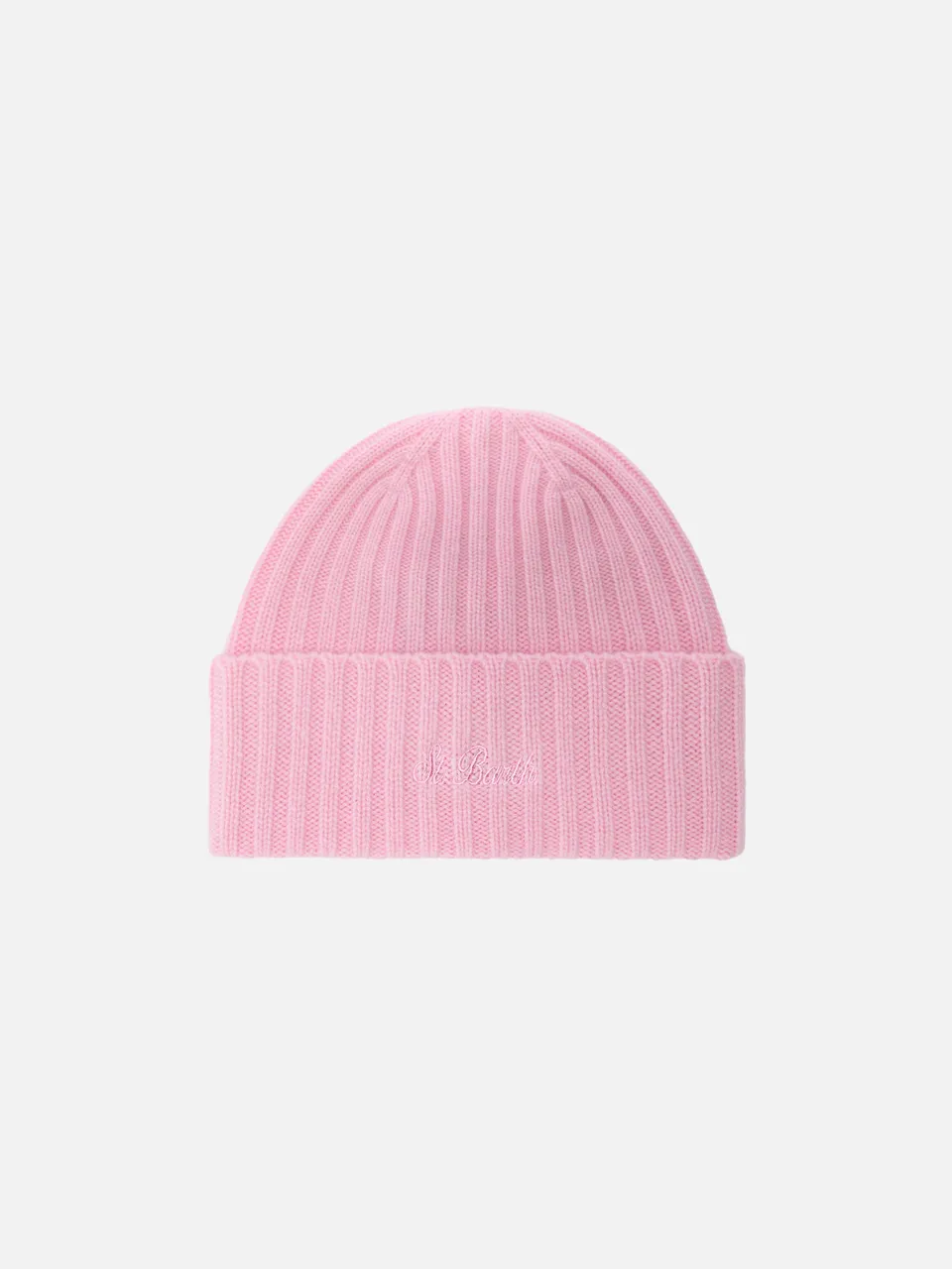 mc2-saint-barth-wengen-berretto-in-cashmere-rosa-con-ricamo-st-barth image 1