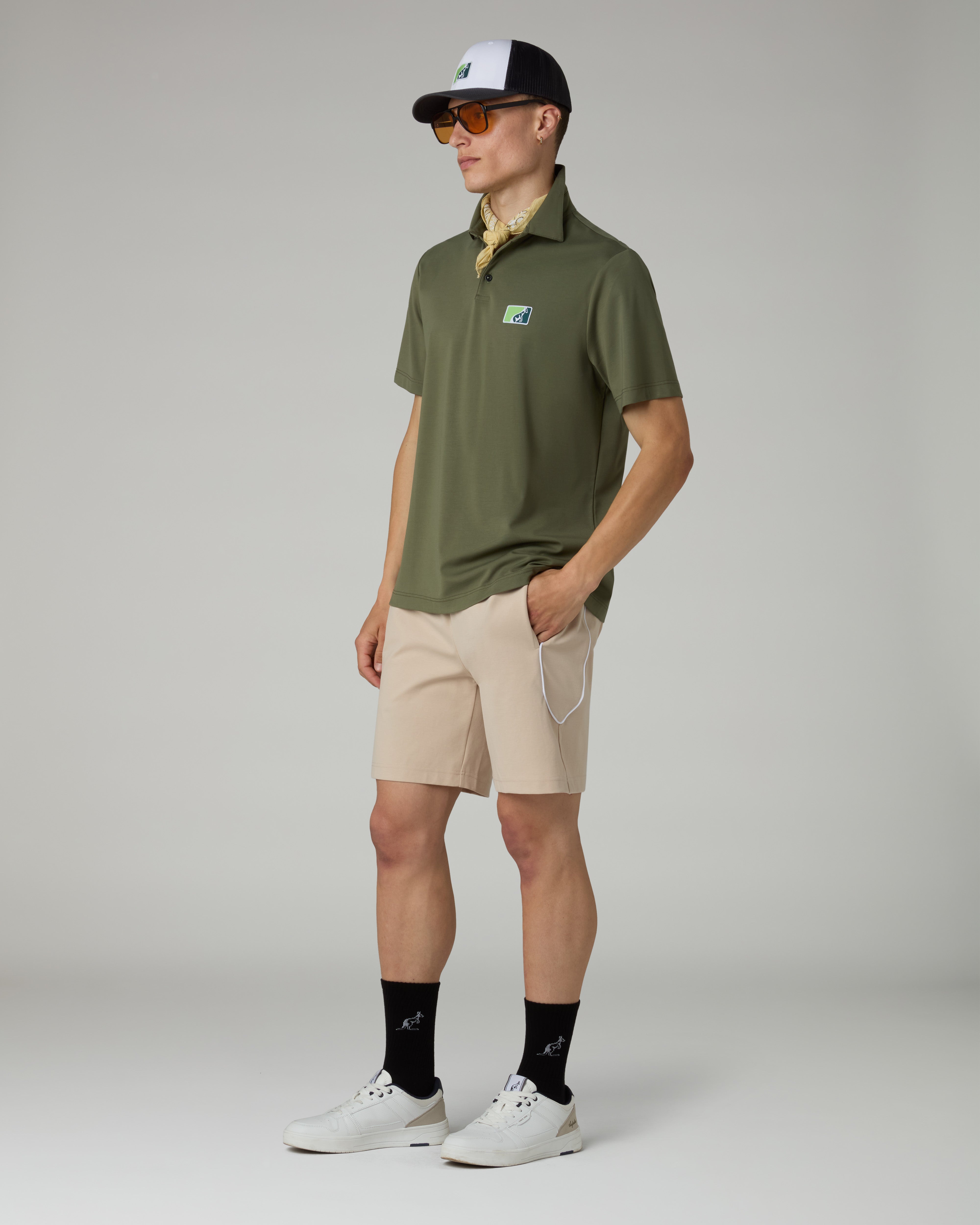 australian-league-slate-short-short-sportivo-in-cotone-sabbia image 2