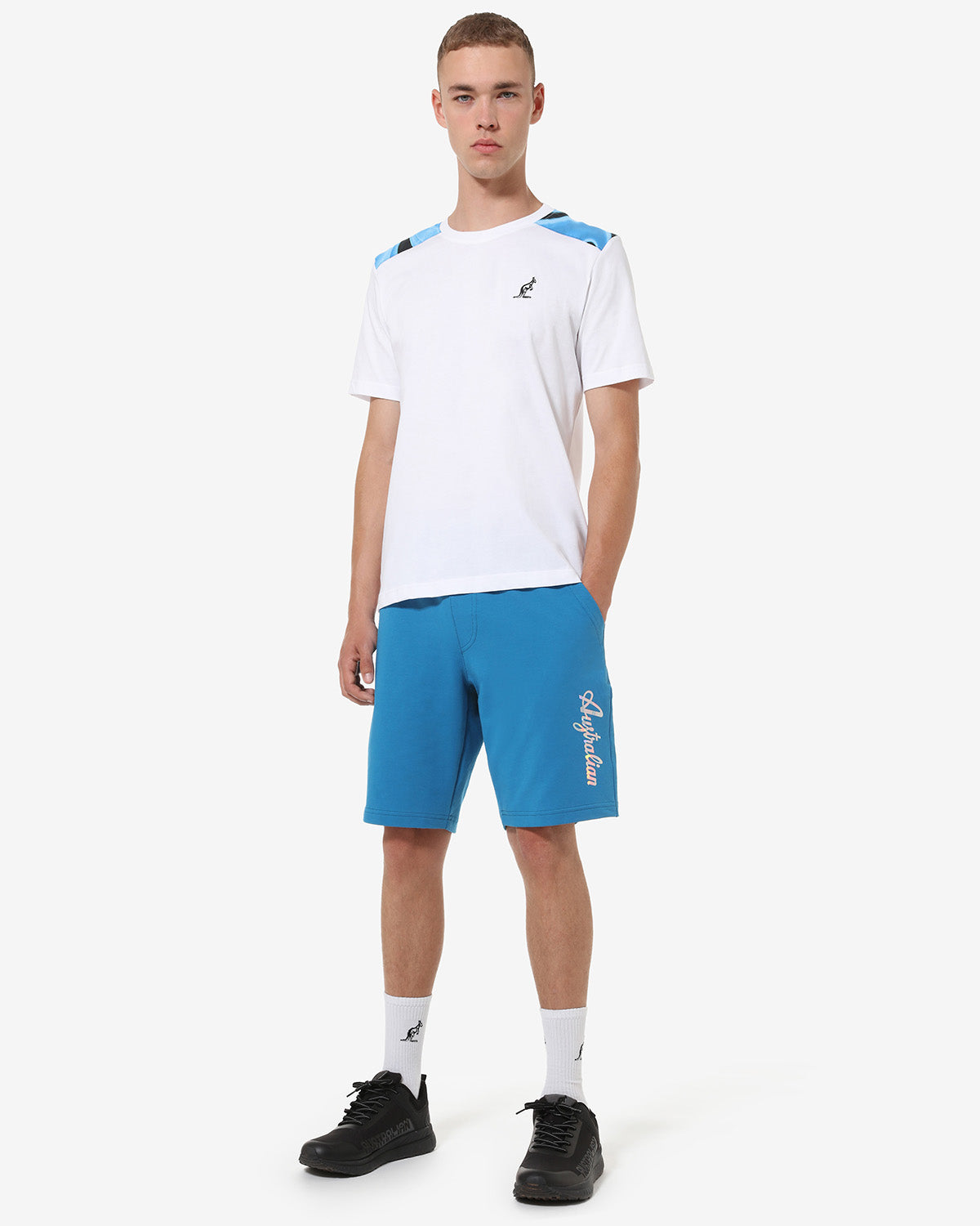 australian-urban-short-short-in-felpa-ottanio-con-logo-olografico-made-in-italy image 2