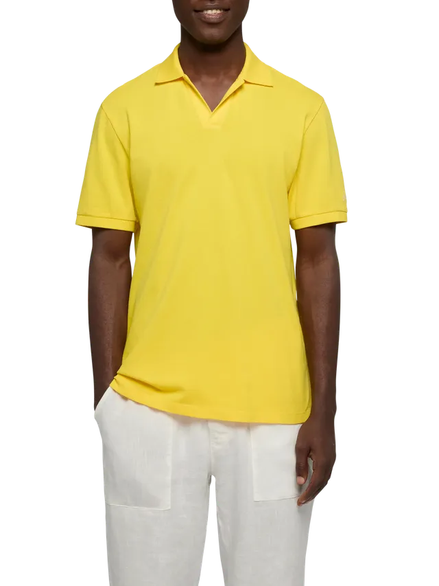 mc2-saint-barth-polo-charles-in-piqu-di-cotone-giallo-senza-bottoni-vestibilit-r image 1