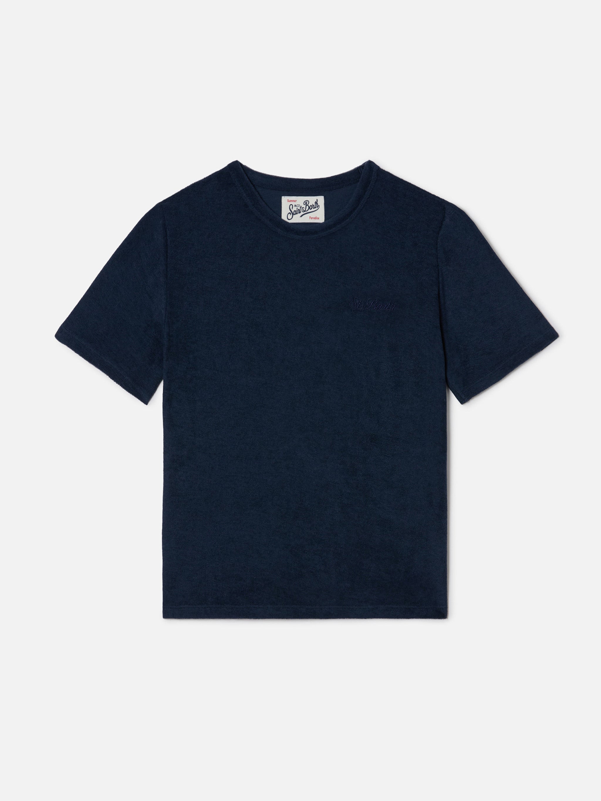 mc2-saint-barth-t-shirt-gary-jr-effetto-spugna-blu-navy-con-ricamo-logo image 1