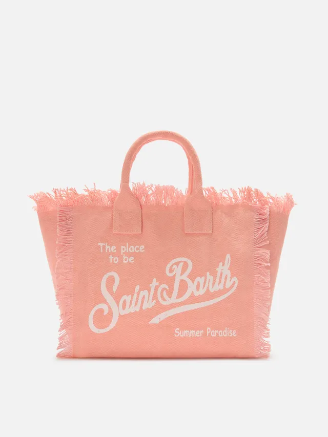 mc2-saint-barth-colette-borsa-canvas-arancione-con-frange image 1