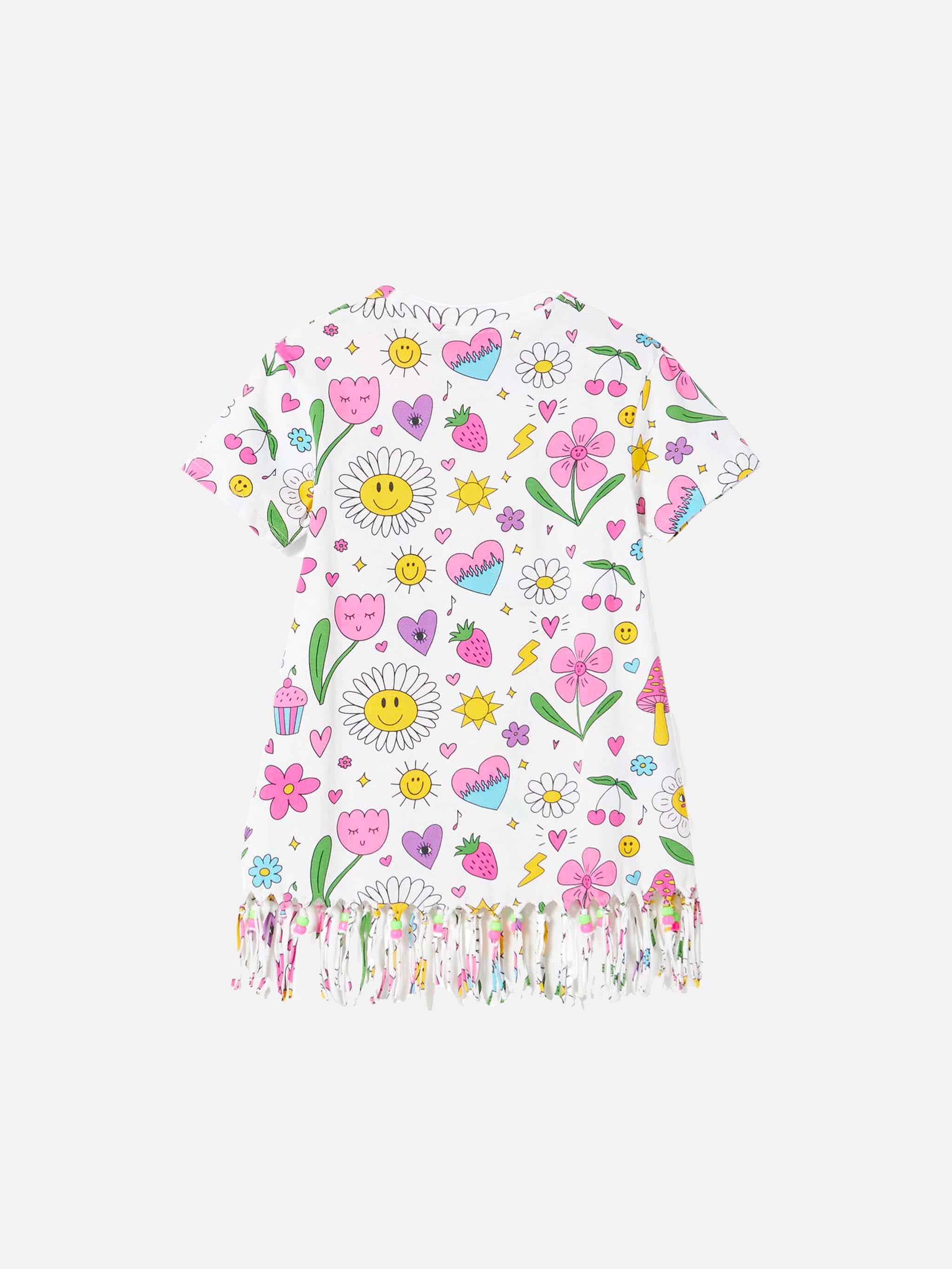 mc2-saint-barth-abito-da-bambina-in-cotone-bianco-con-stampa-e-charms image 2