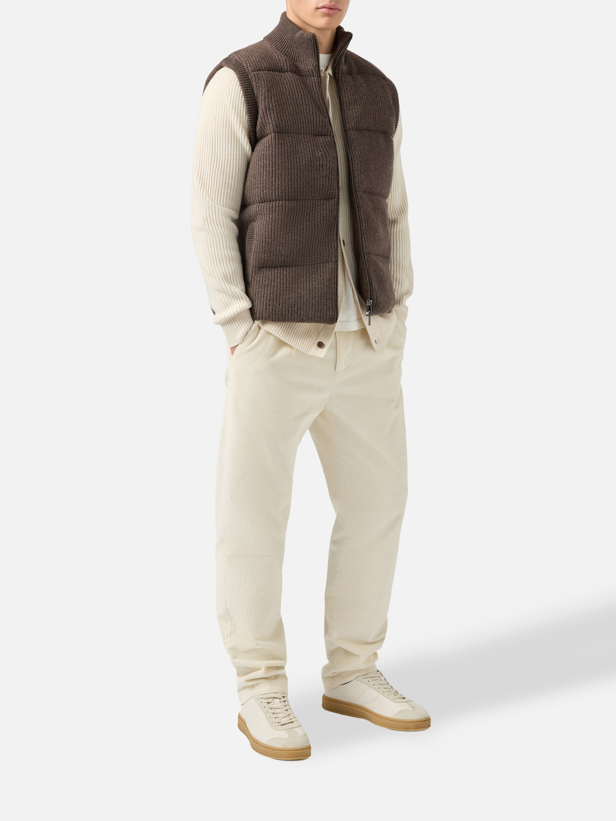 mc2-saint-barth-gilet-imbottito-leeds-knit-nocciola-uomo image 2