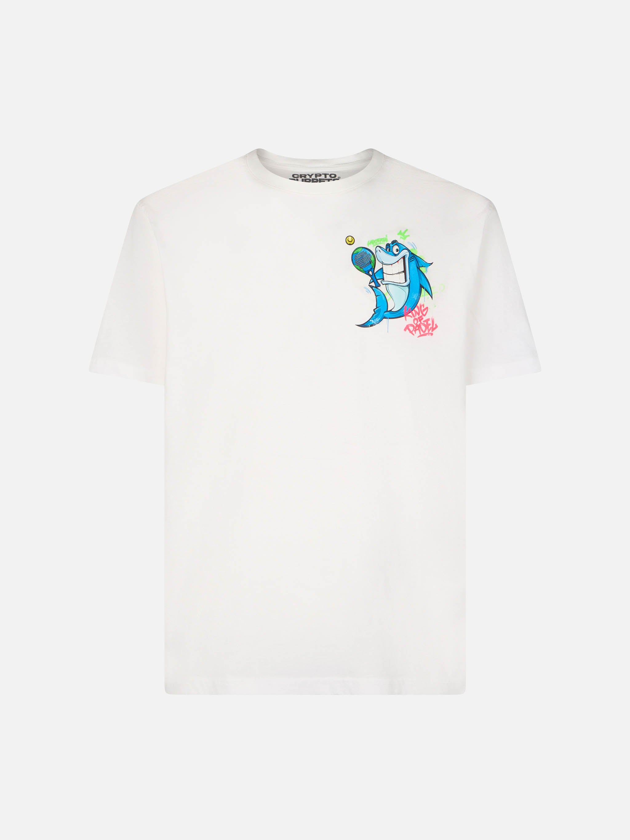 mc2-saint-barth-t-shirt-bambino-in-cotone-bianca-stampa-squali-cryptopuppets-edi image 2