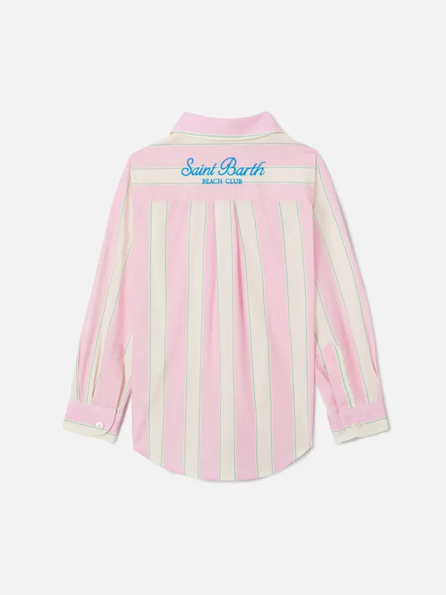 mc2-saint-barth-camicia-mini-brigitte-da-bambina-in-popeline-di-cotone-a-righe image 1