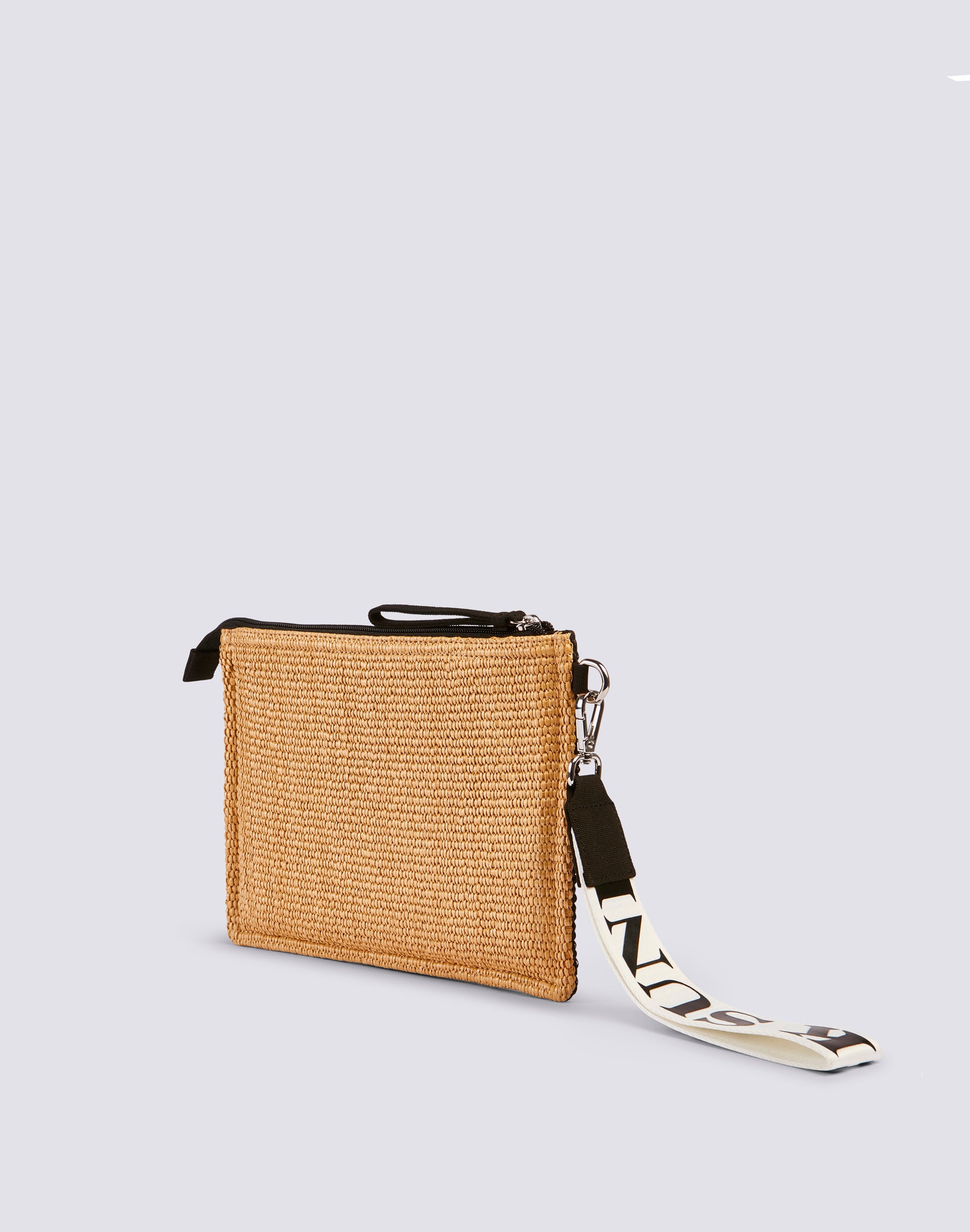 sundek-clutch-in-raffia-con-logo-ricamato-pochette-donna-con-asola-passamano image 2