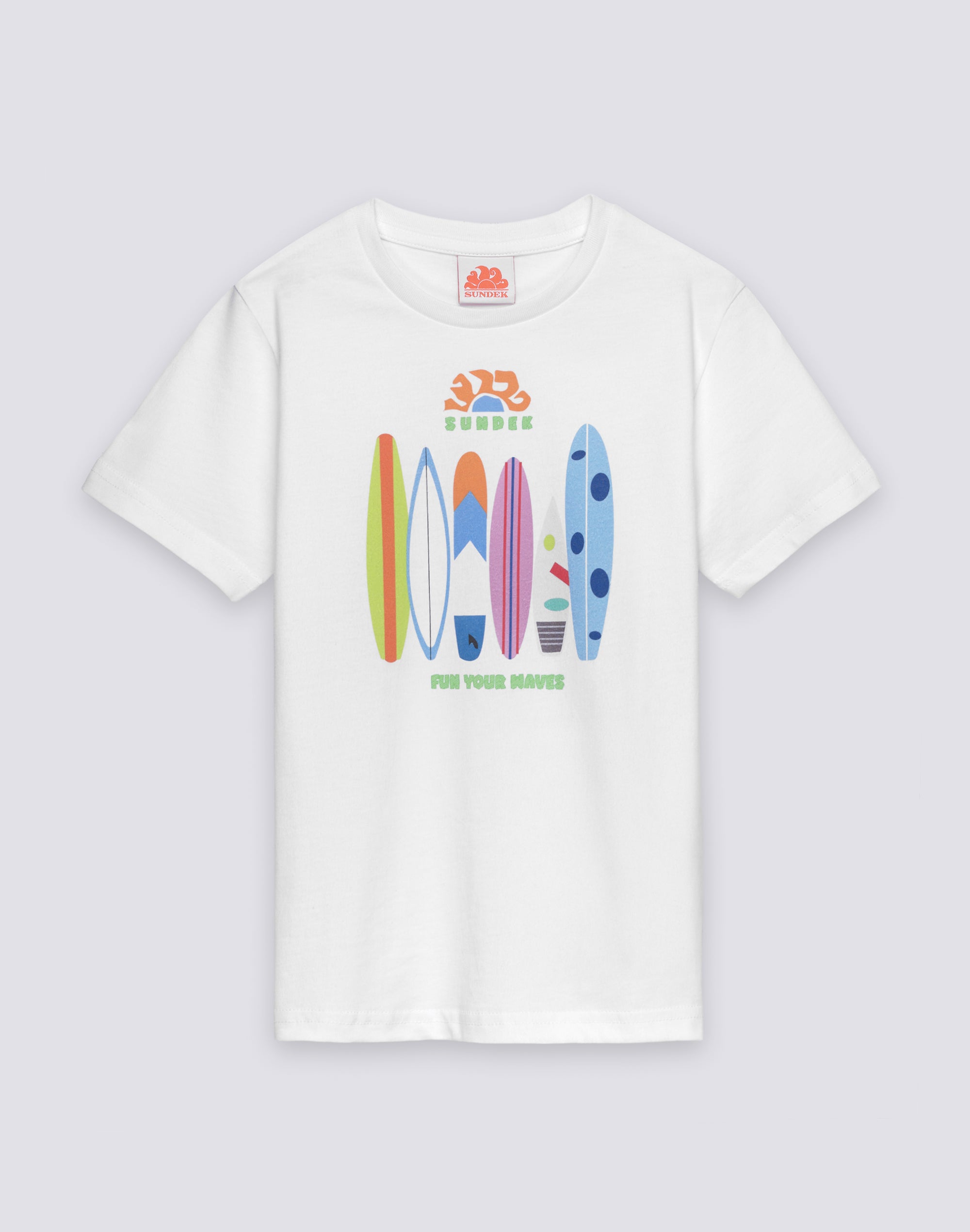 sundek-b786tej7800-t-shirt-bambino-manica-corta-rainbow-surfboard image 1