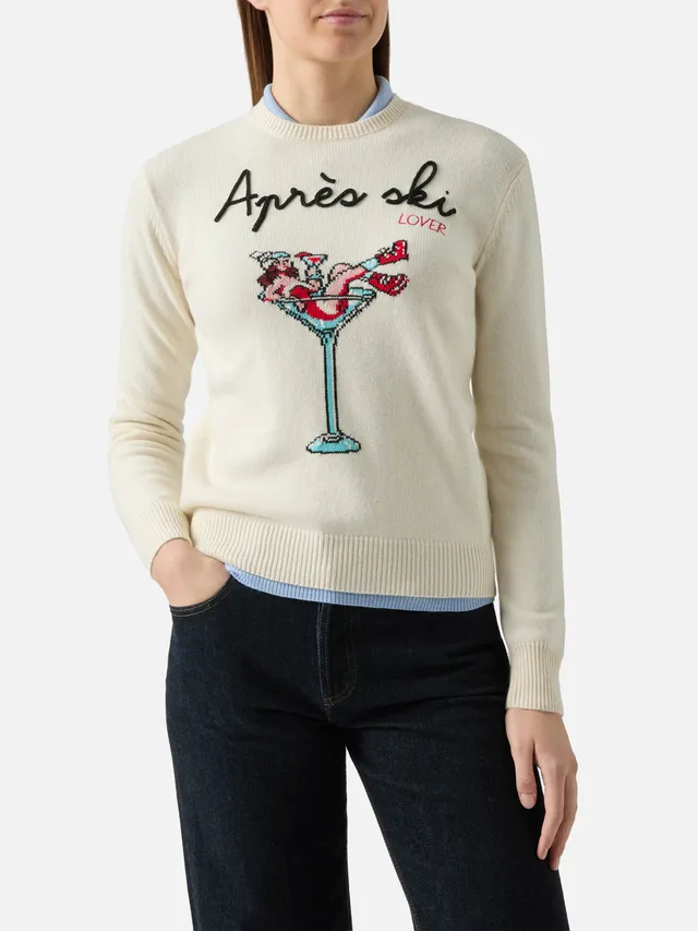 mc2-saint-barth-maglione-donna-new-queen-apres-ski-bianco-misto-cashmere image 1