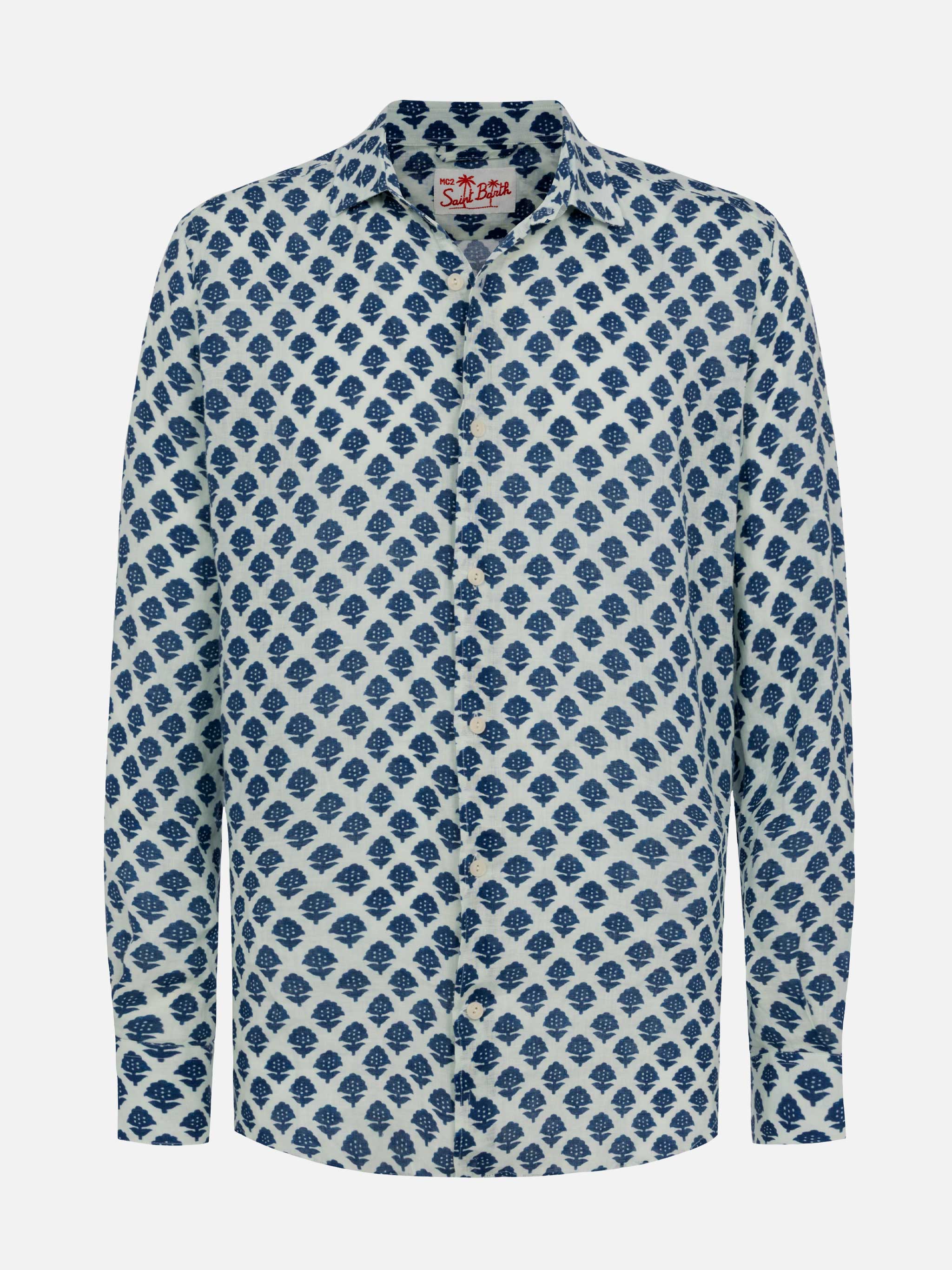 mc2-saint-barth-pamplona-camicia-uomo-in-lino-bianca-stampa-floreale image 4