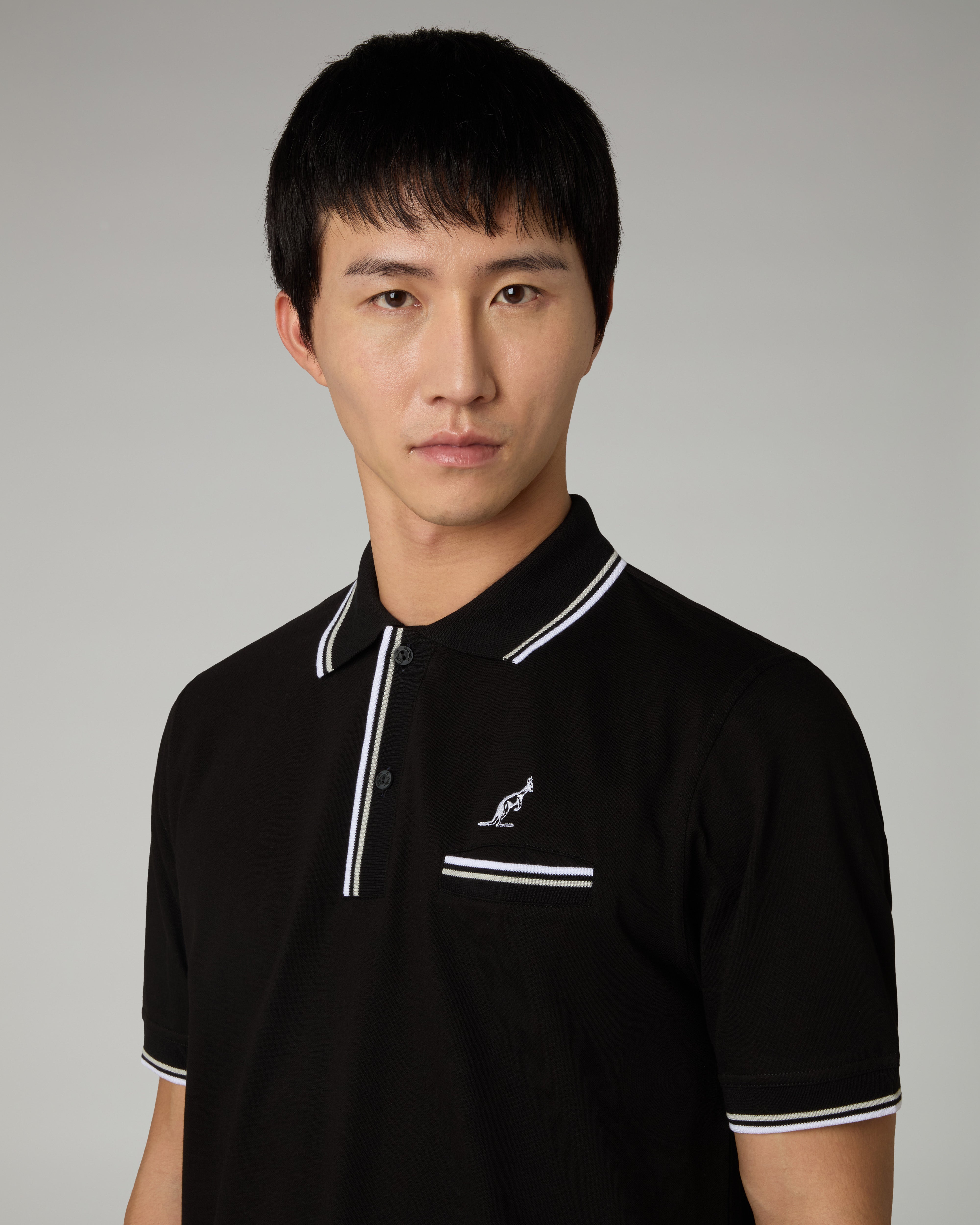 australian-pocket-piquet-polo-nero-regular-fit image 4