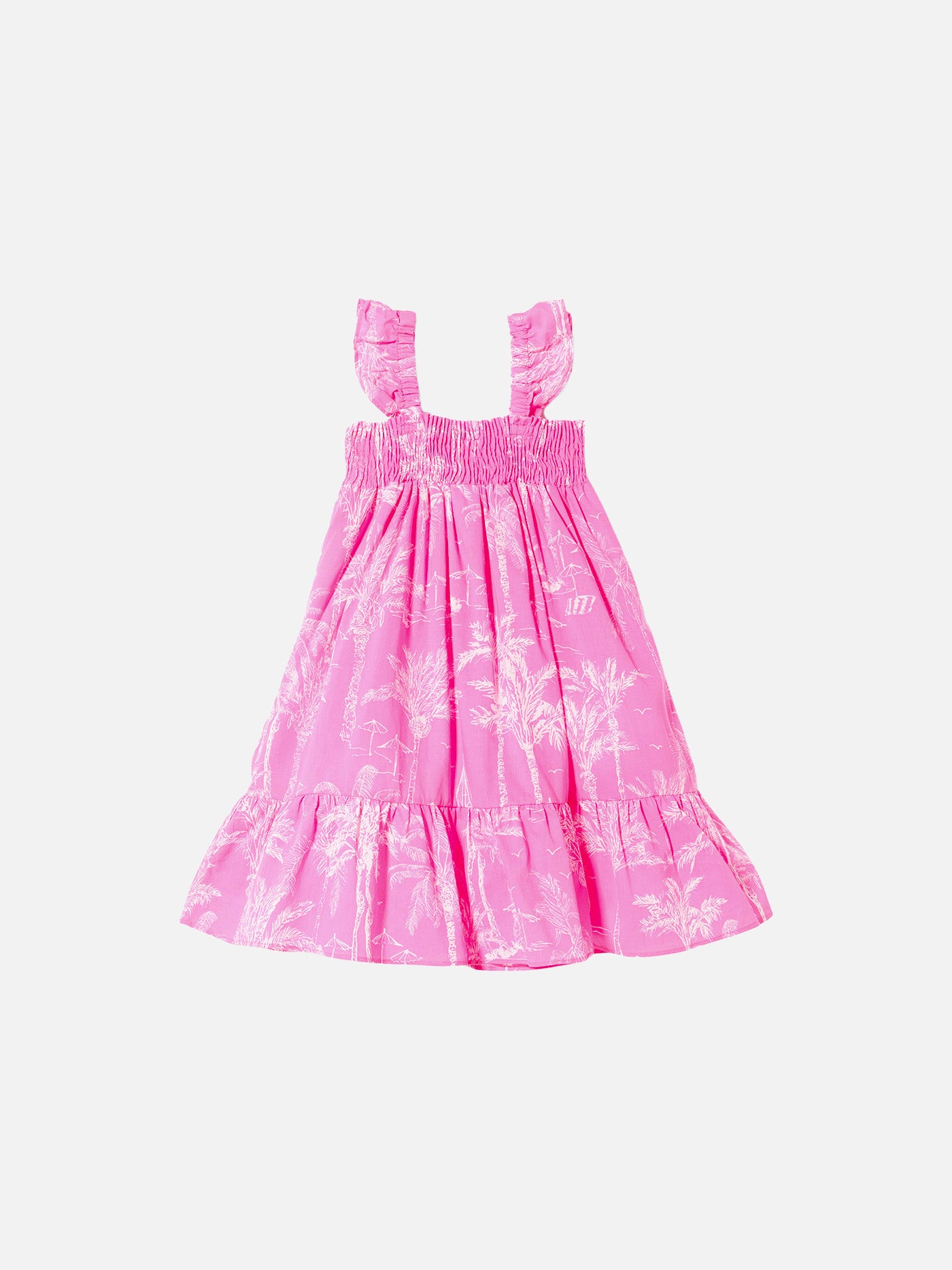 mc2-saint-barth-abito-da-bambina-con-stampa-toile-de-jouy-rosa-fluo-spalline-con image 2