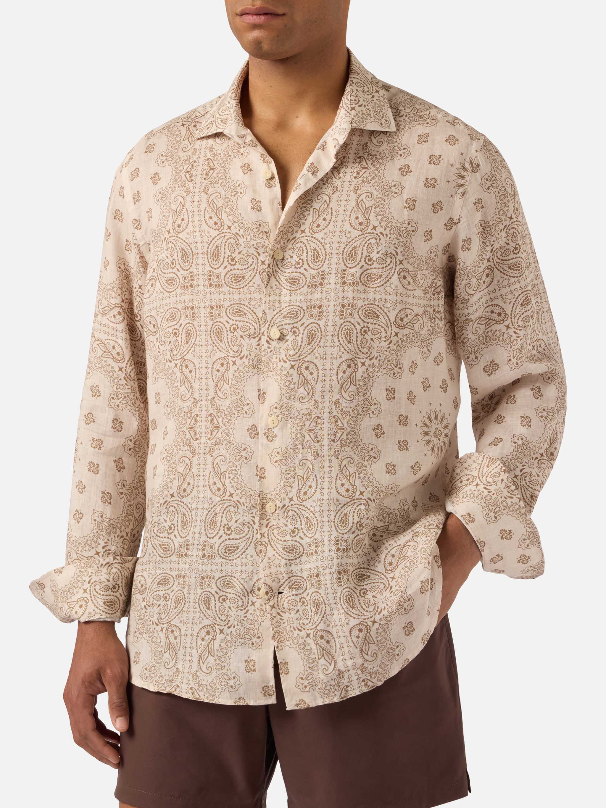 mc2-saint-barth-pamplona-camicia-uomo-lino-beige-bandana-all-over image 1