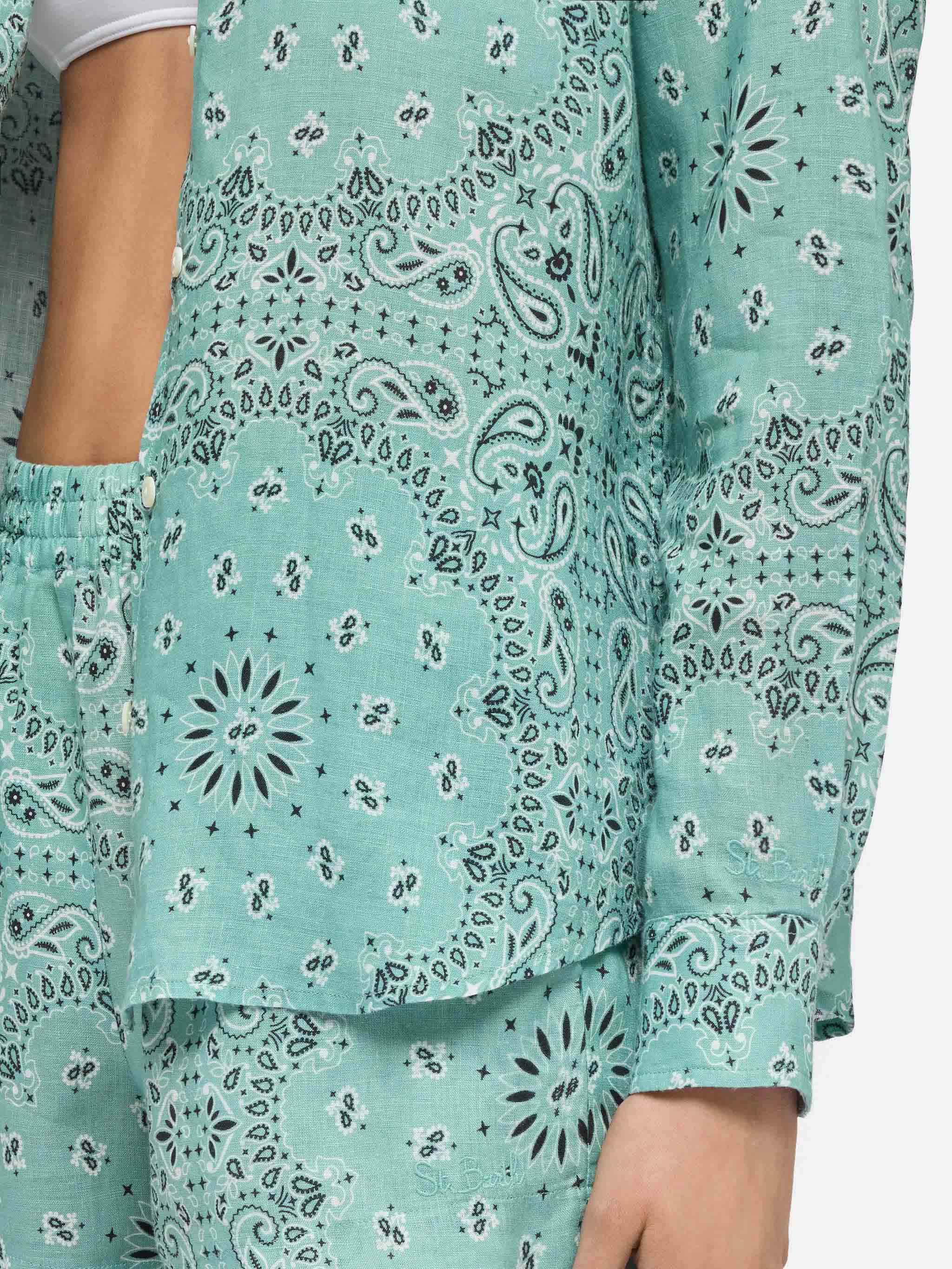 mc2-saint-barth-camicia-donna-meredith-in-lino-con-stampa-bandana image 2