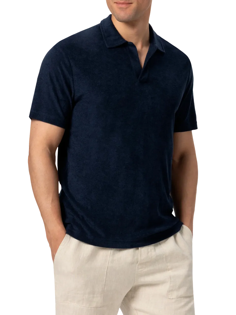 mc2-saint-barth-polo-jeremy-in-spugna-blu-navy-senza-bottoni-da-uomo image 1