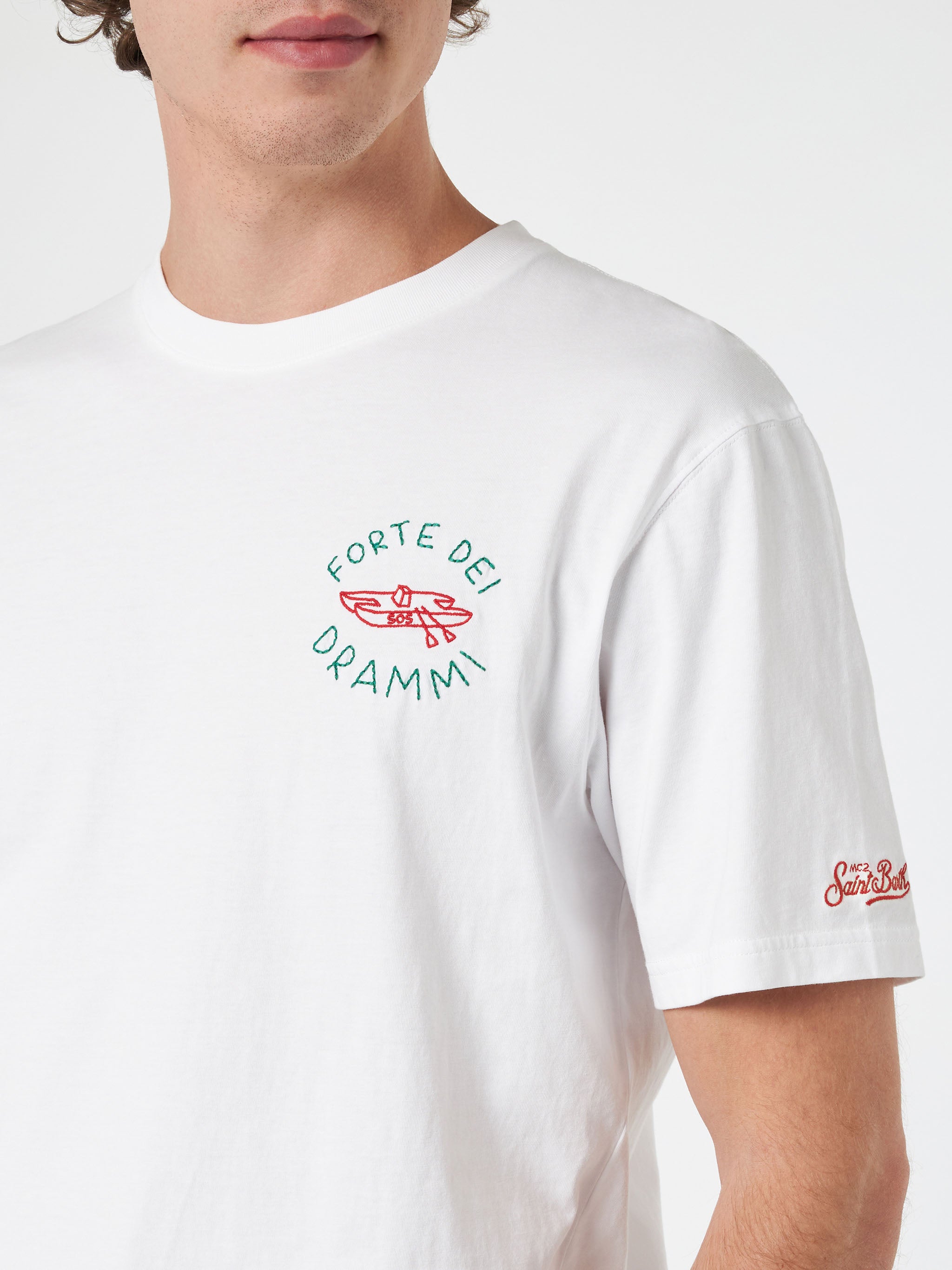 mc2-saint-barth-portofino-t-shirt-uomo-bianca-ricamo-forte-dei-drammi-special-ed image 4