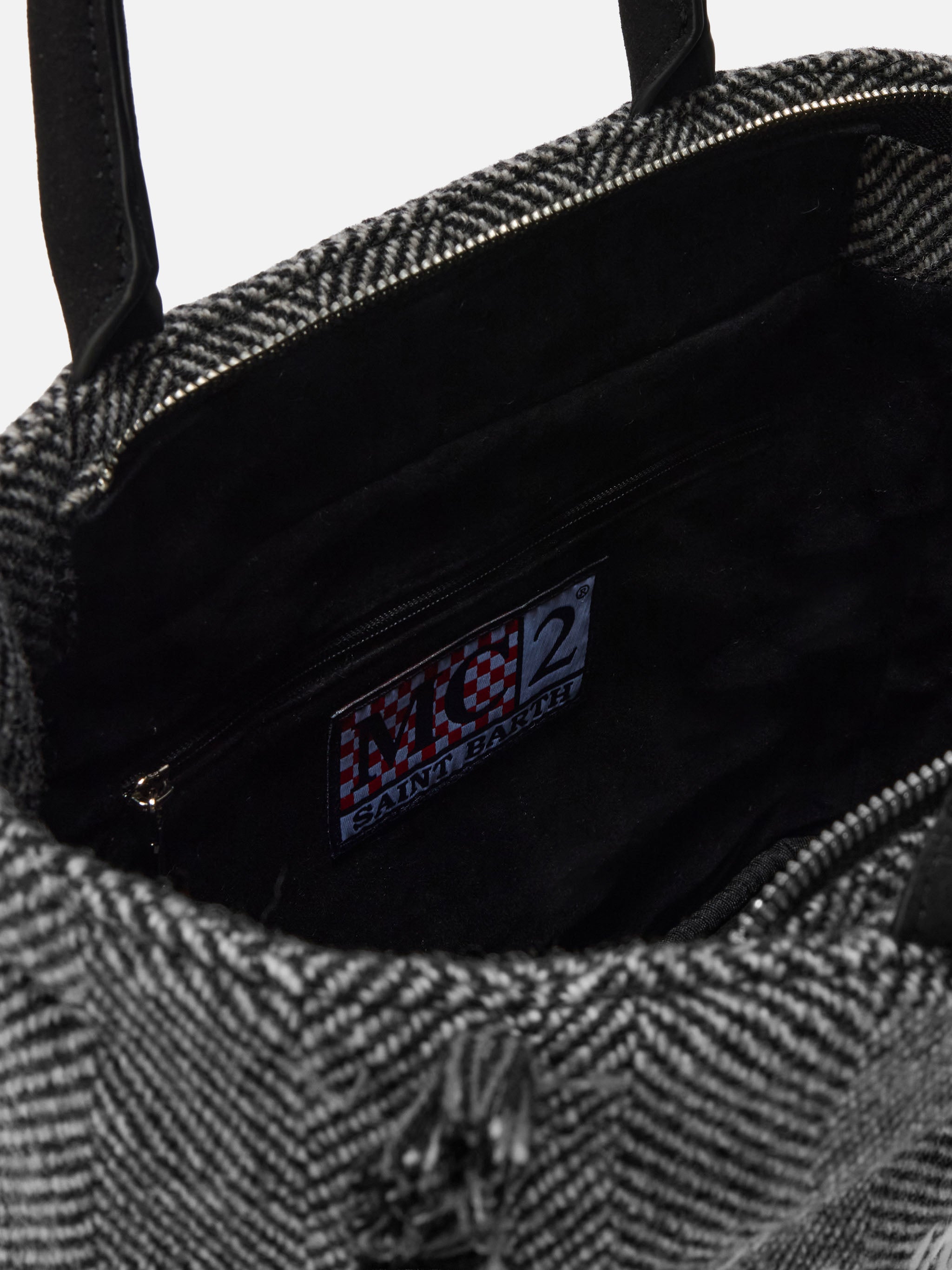 mc2-saint-barth-borsa-colette-wool-nero-e-grigio-con-motivo-spigato-e-tracolla-r image 5