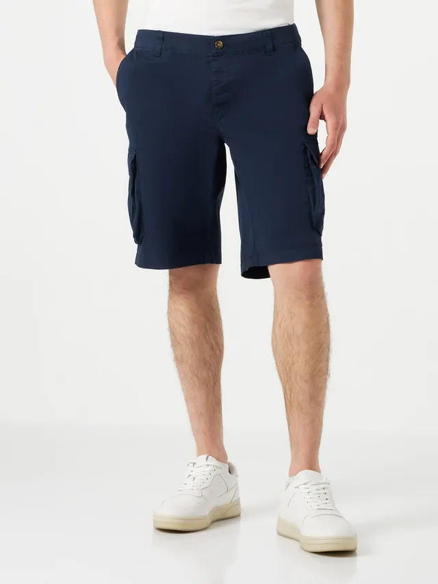 mc2-saint-barth-short-cargo-freeport-in-cotone-blu-navy-tinta-unita image 1